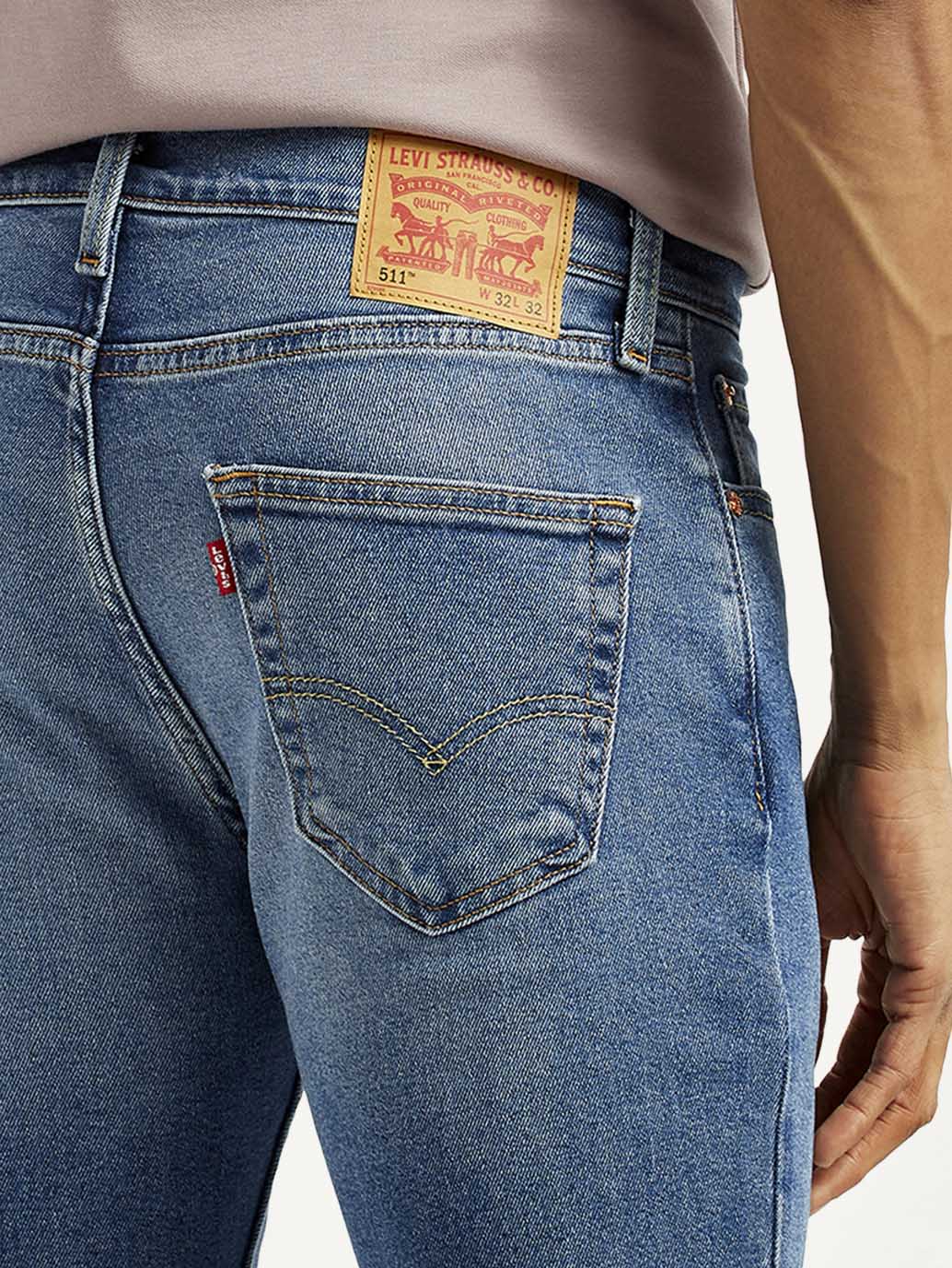 Men's 511 Med Indigo Slim Fit Mid Rise Jeans - Detail View