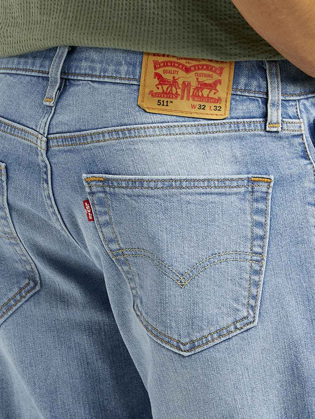 Men's 511 Light Indigo Slim Fit Mid Rise Jeans - Detail View