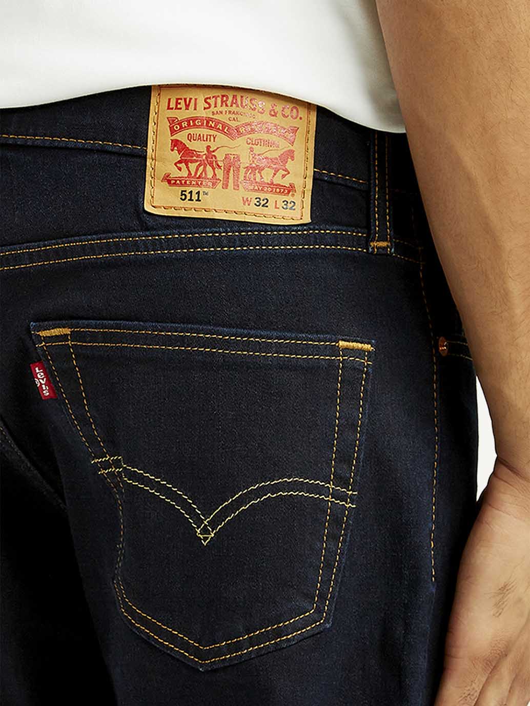 Men's 511 Dark Indigo Slim Fit Mid Rise Jeans - Detail View