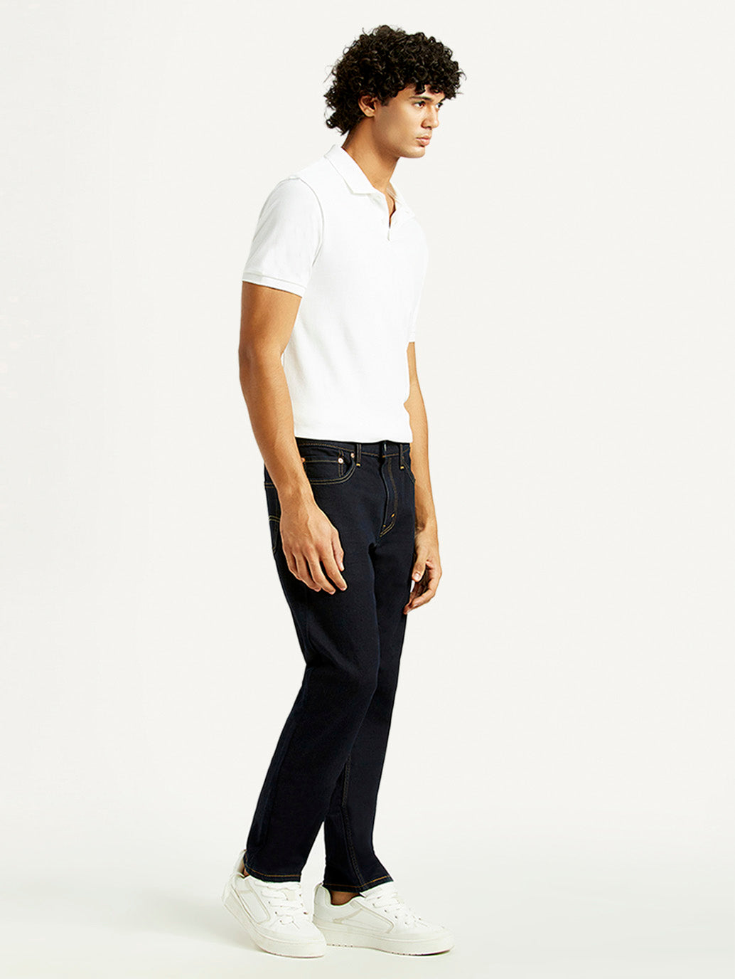 Men's 511 Dark Indigo Slim Fit Mid Rise Jeans - Side View