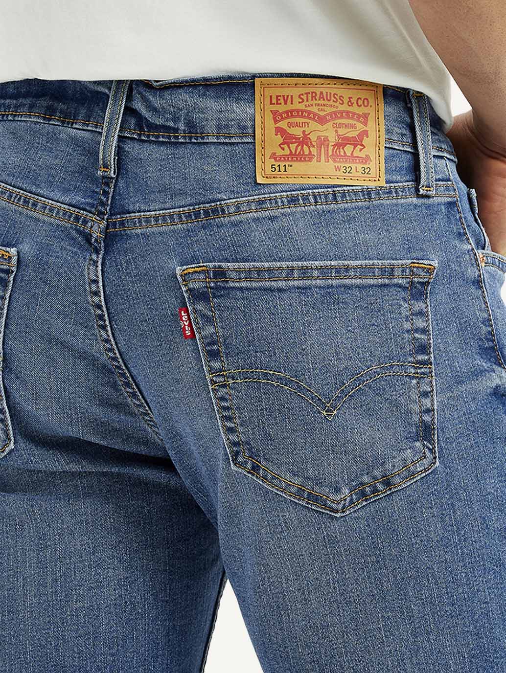 Men's 511 Med Indigo Slim Fit Mid Rise Jeans - Detail View