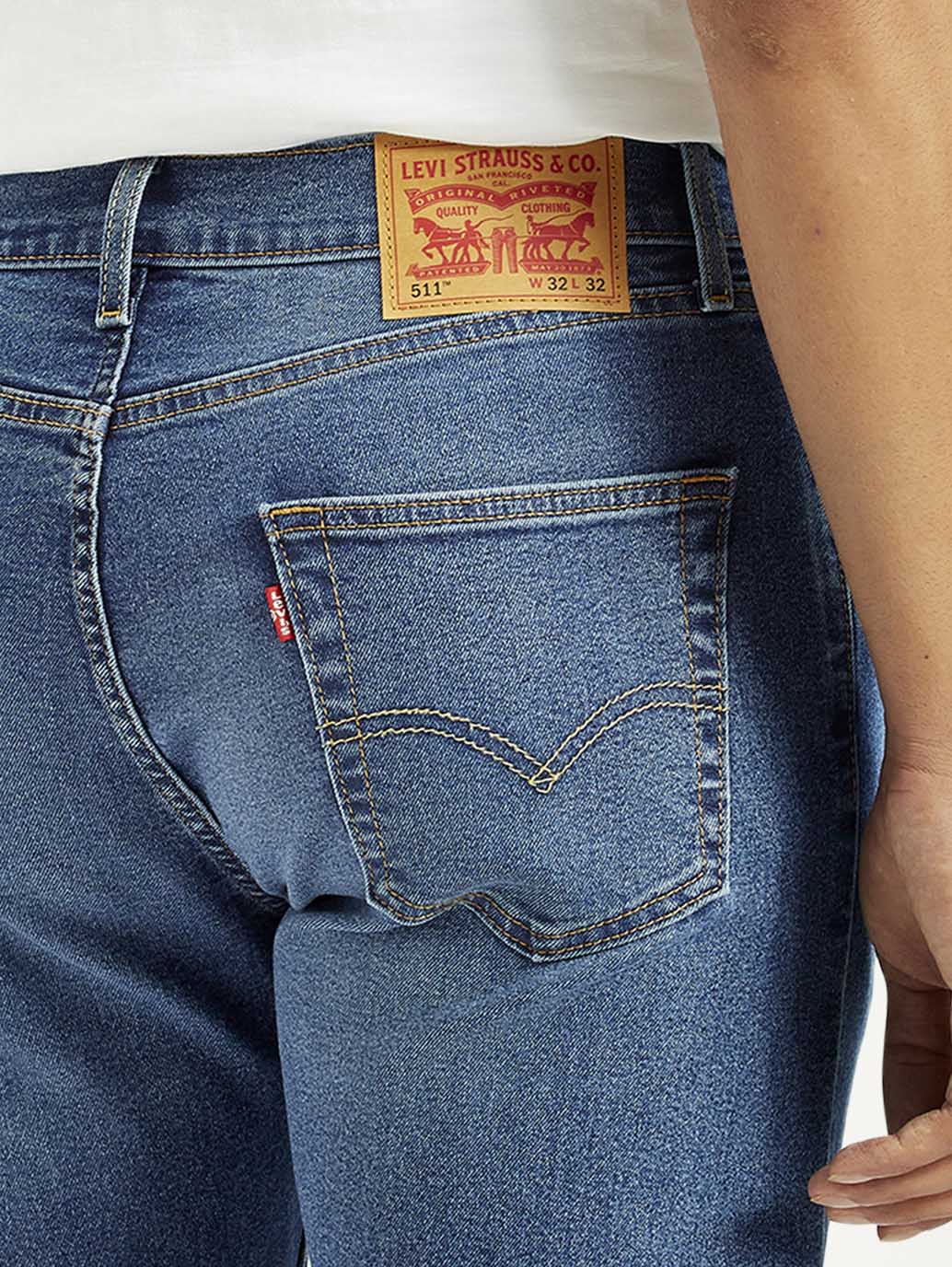 Men's 511 Med Indigo Slim Fit Mid Rise Jeans - Detail View