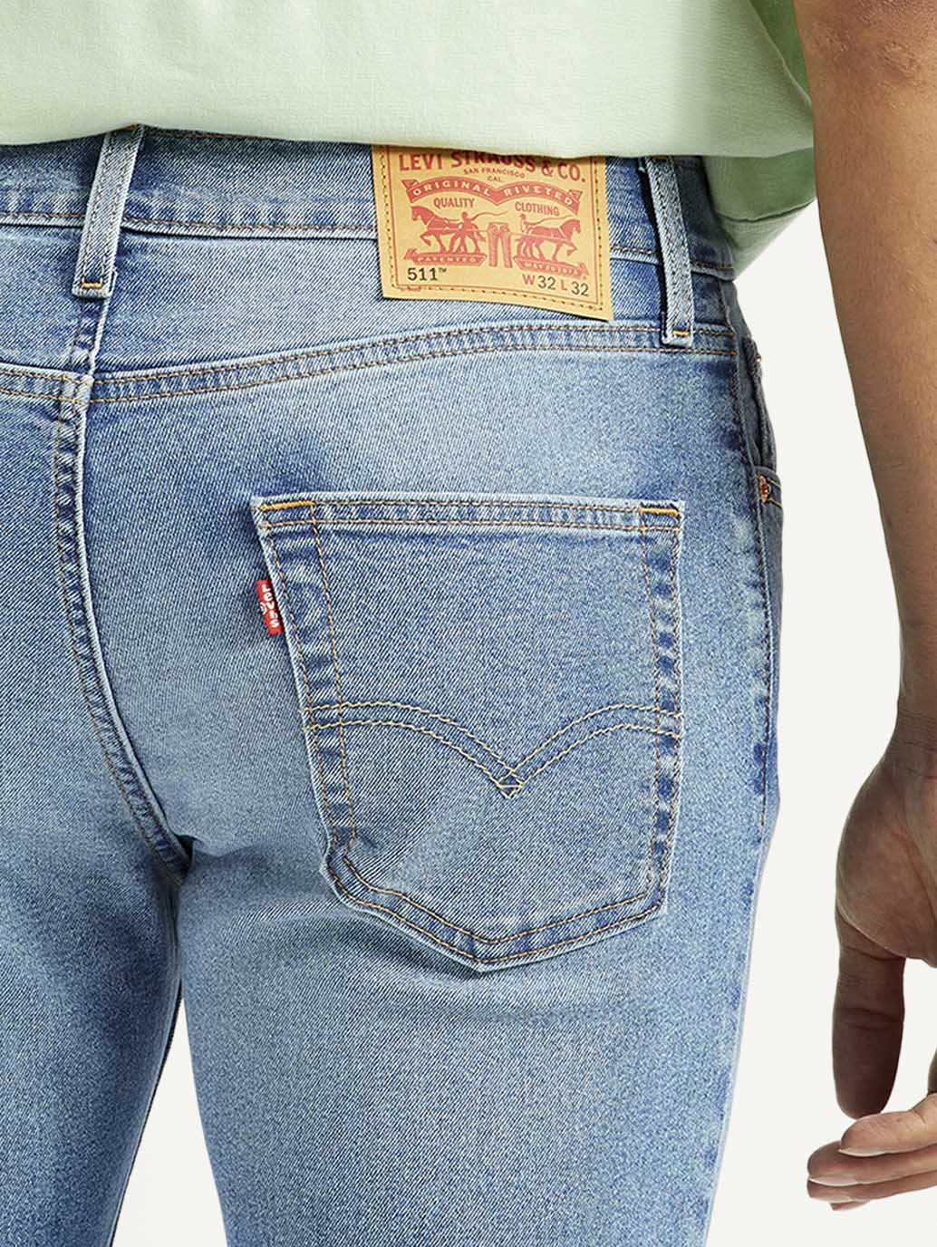 Men's 511 Med Indigo Slim Fit Mid Rise Jeans - Detail View