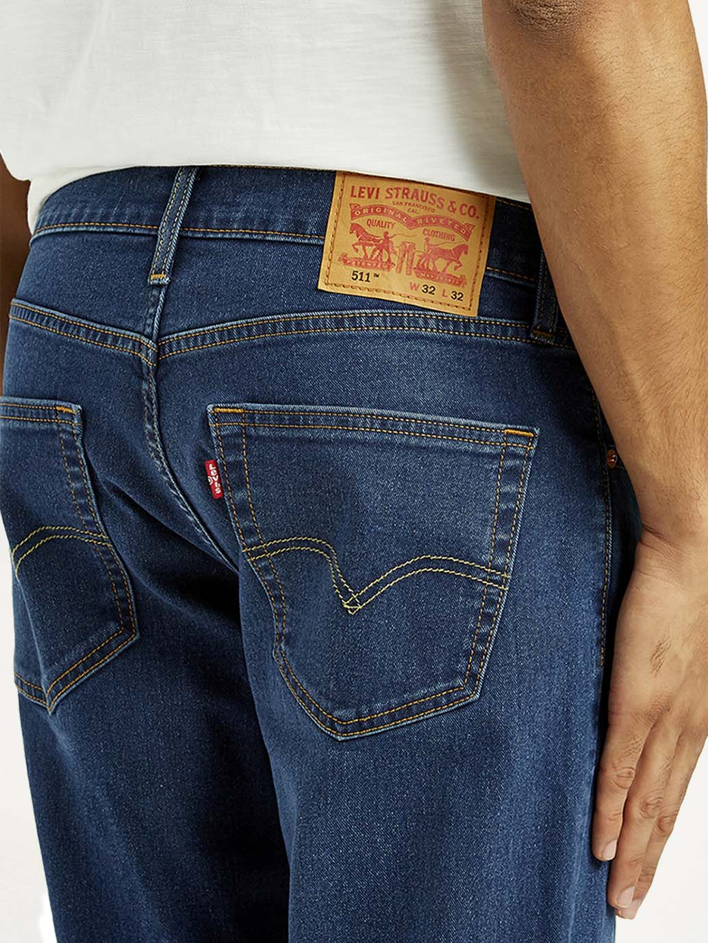 Men's 511 Dark Indigo Slim Fit Mid Rise Jeans - Detail View