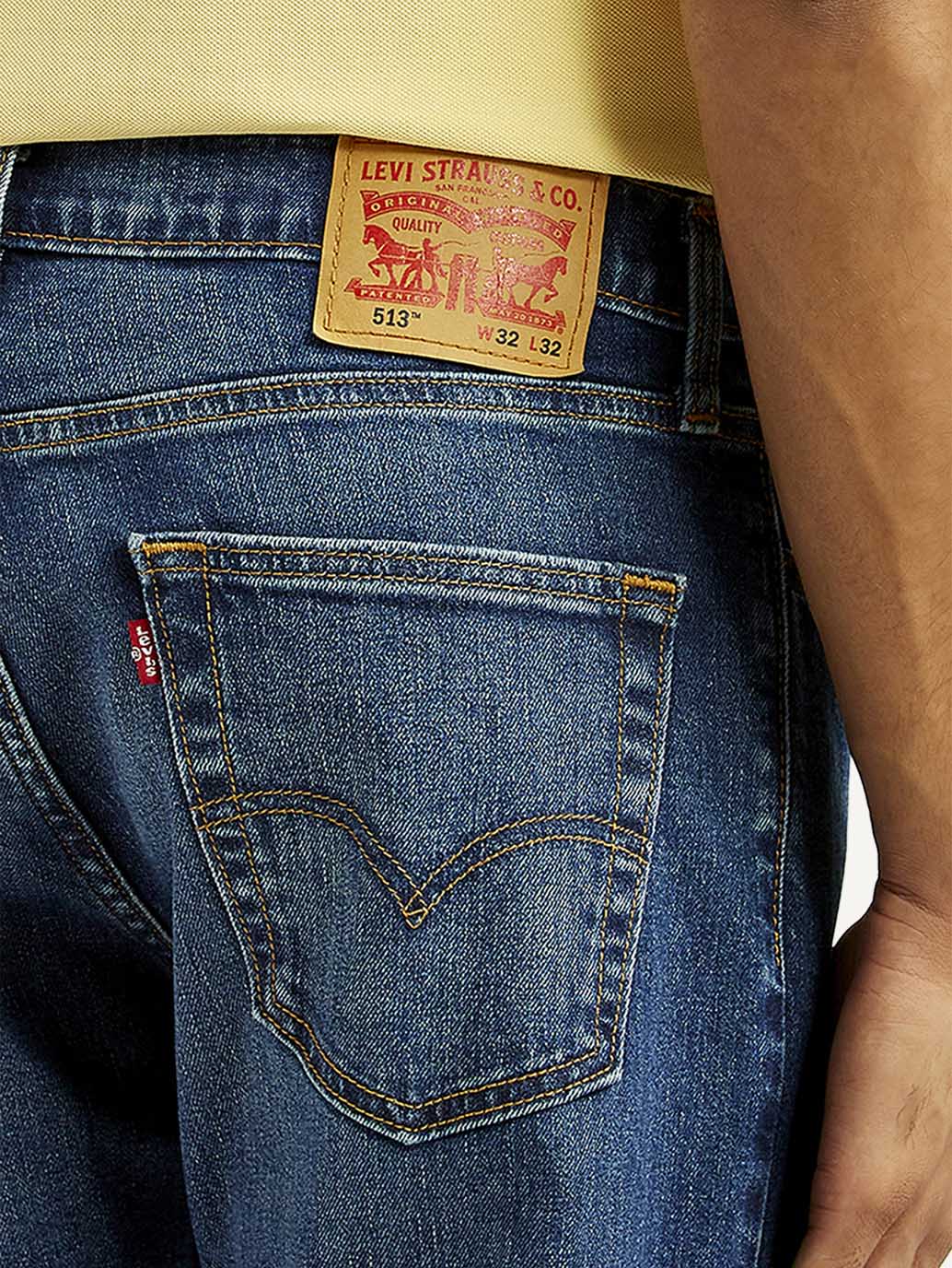 Men's 511 Dark Indigo Slim Fit Mid Rise Jeans - Detail View