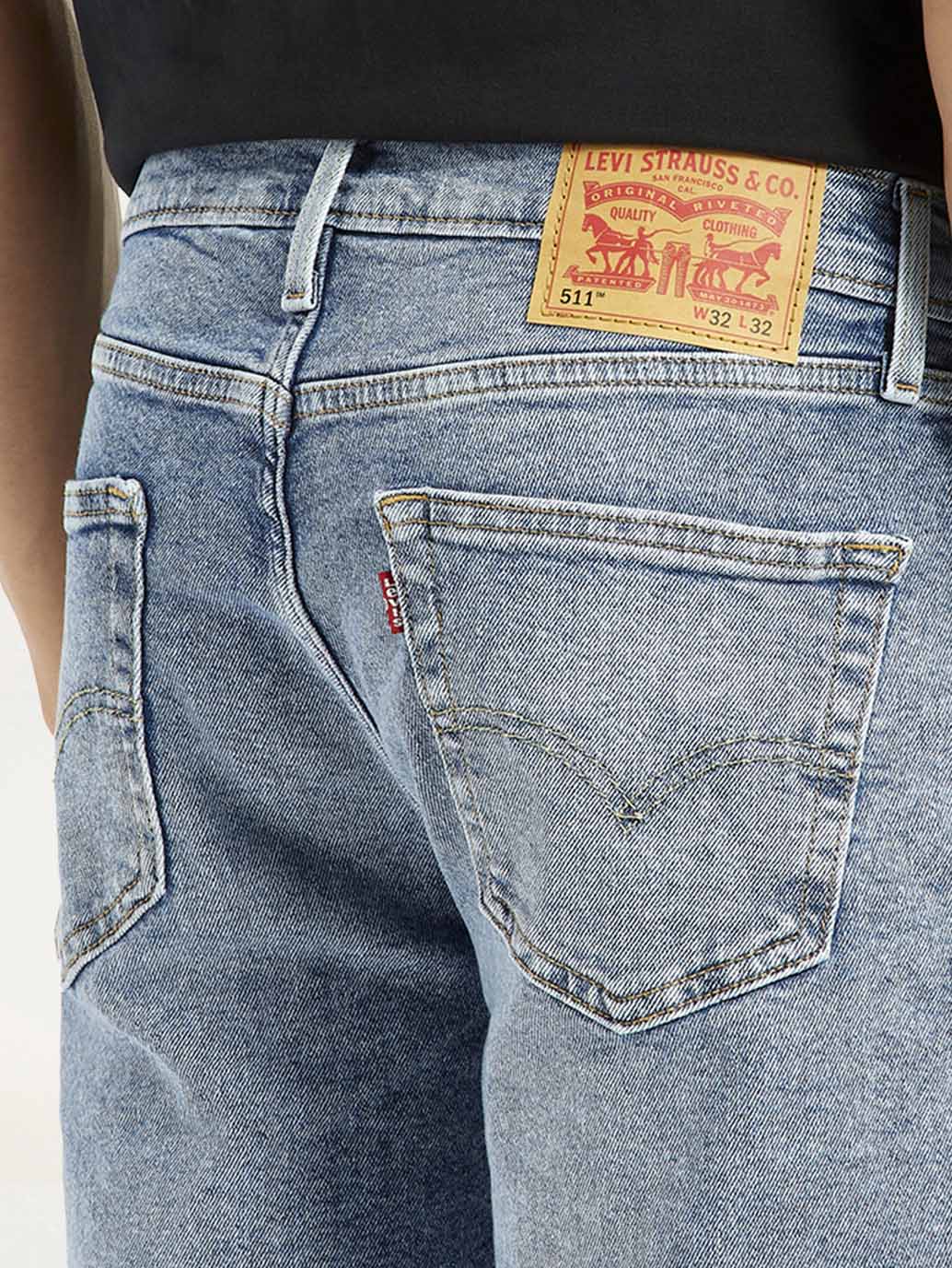 Men's 511 Light Indigo Slim Fit Mid Rise Jeans - Detail View