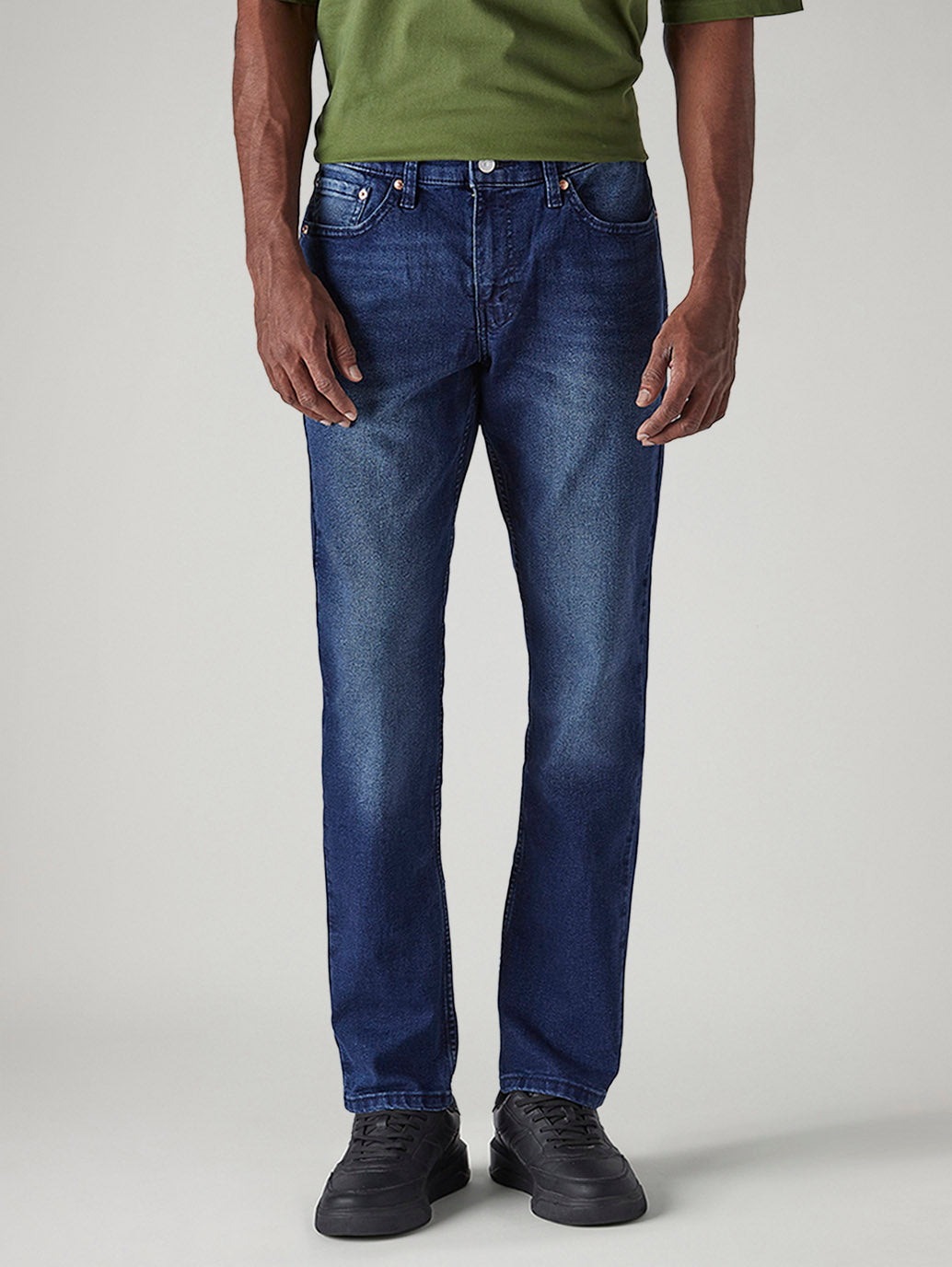 Men's 511 Dark Blue Slim Fit Mid Rise Jeans - Front View