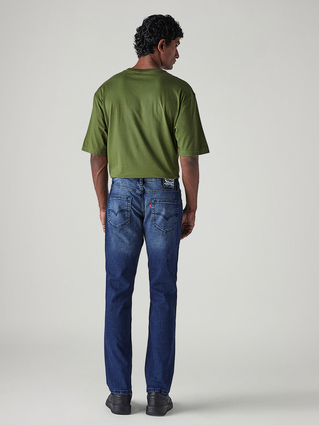 Men's 511 Dark Blue Slim Fit Mid Rise Jeans - Back View