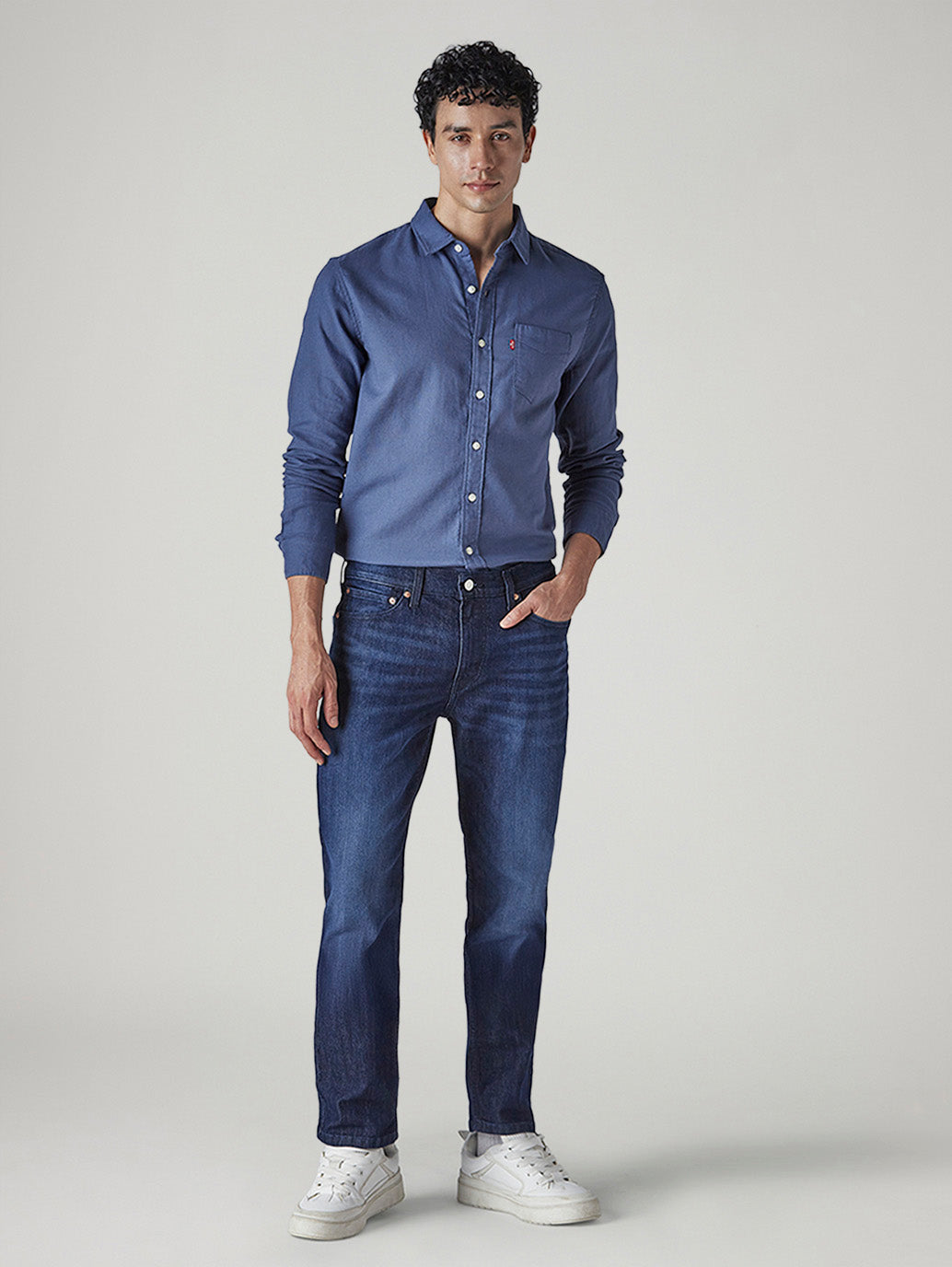 Men's 511 Blue Slim Fit Mid Rise Jeans - Front View