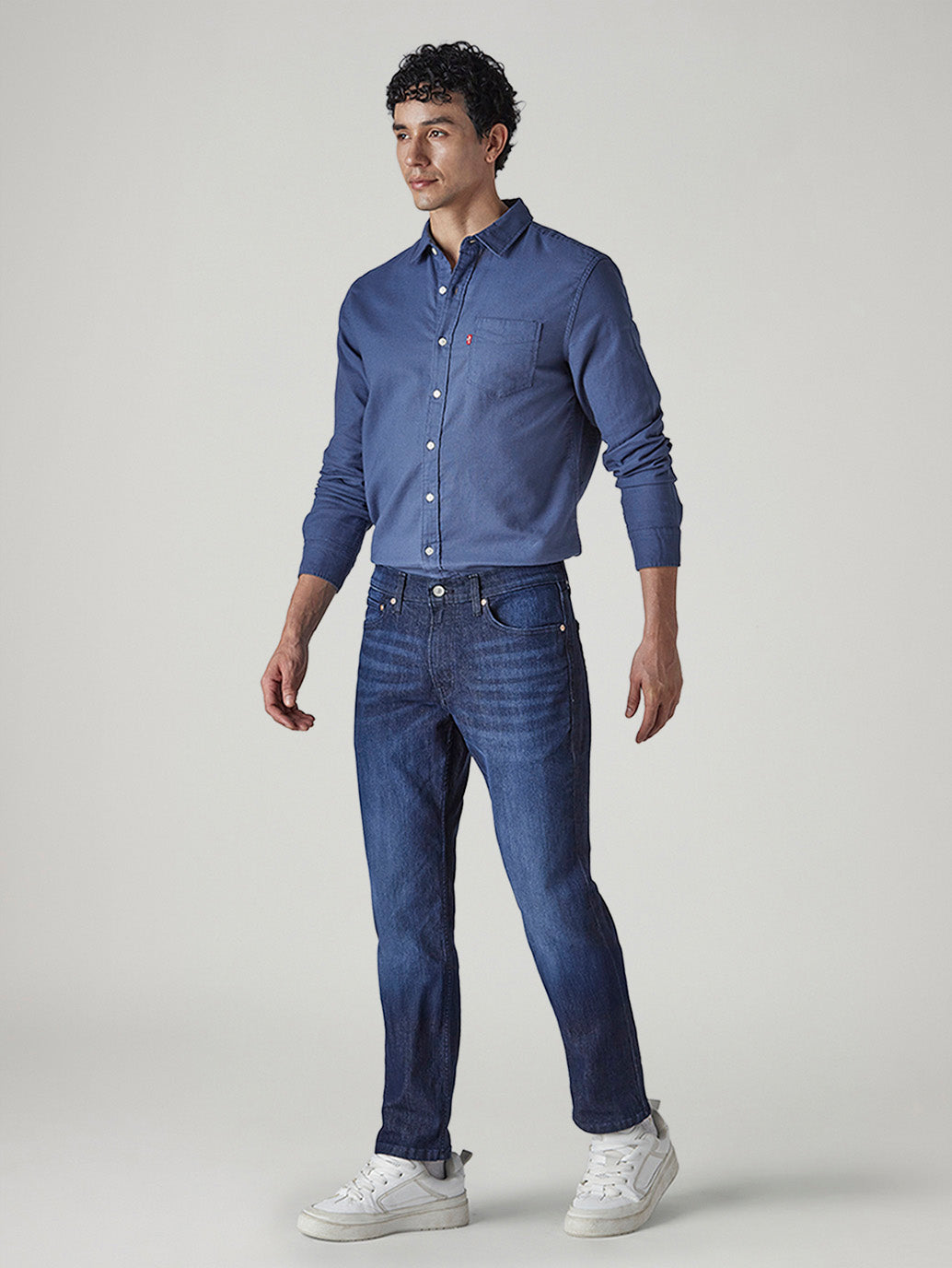 Men's 511 Blue Slim Fit Mid Rise Jeans - Side View