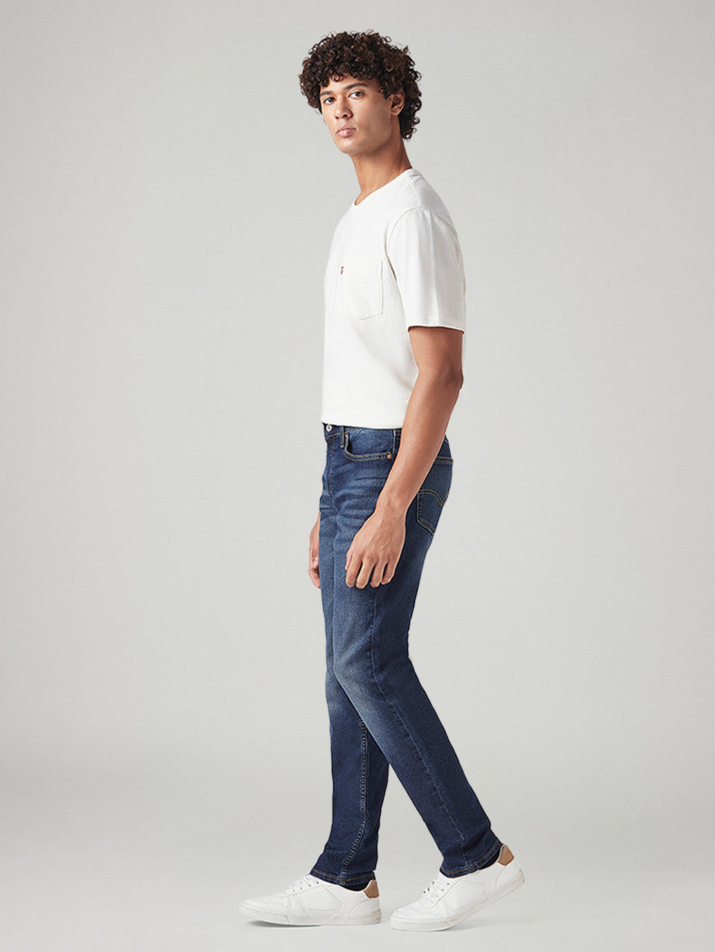 Men's 511 Med Indigo Slim Fit Mid Rise Tinted Jeans - Side View