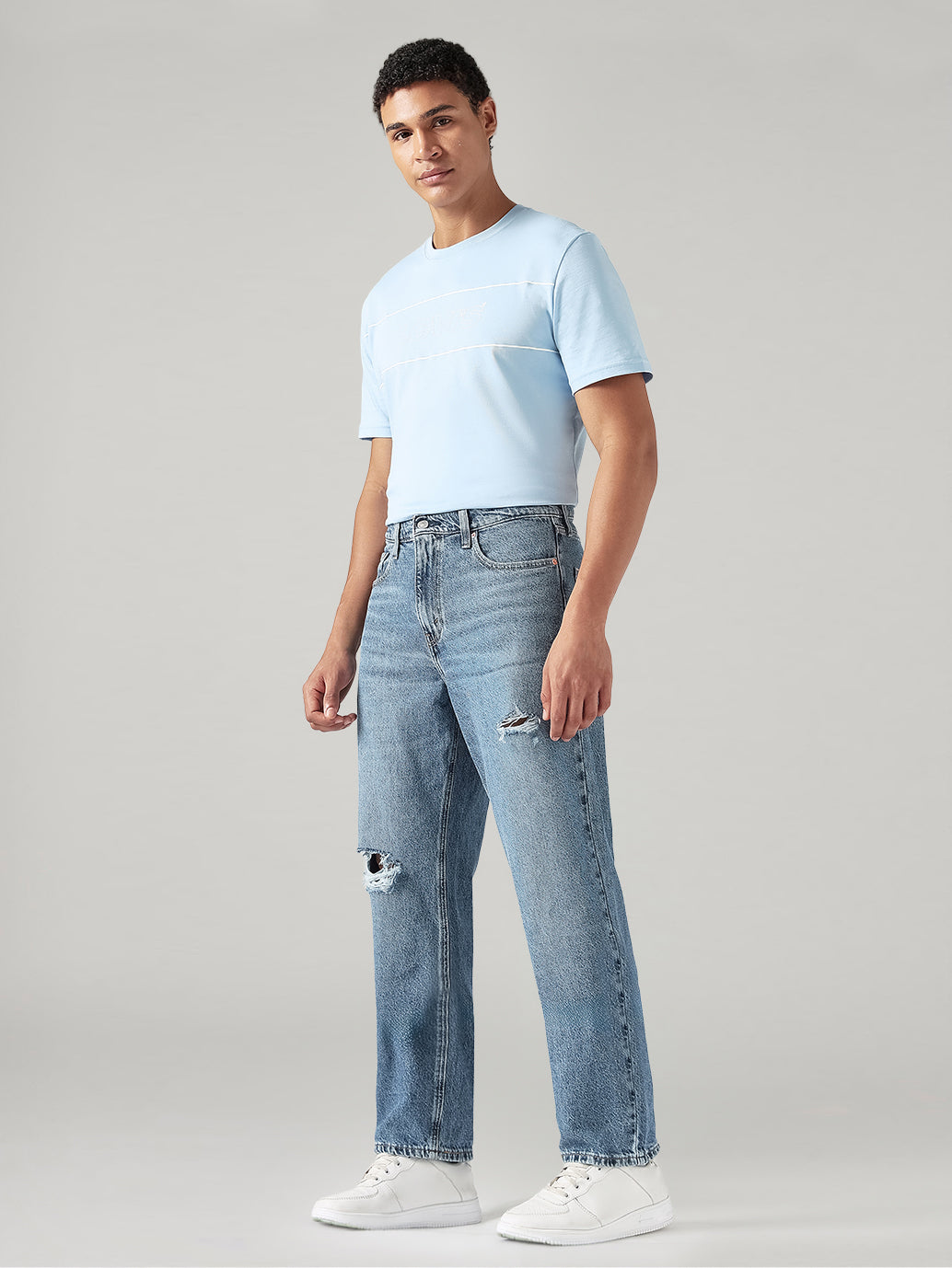 Men's 511 Blue Slim Fit Mid Rise Jeans - Side View