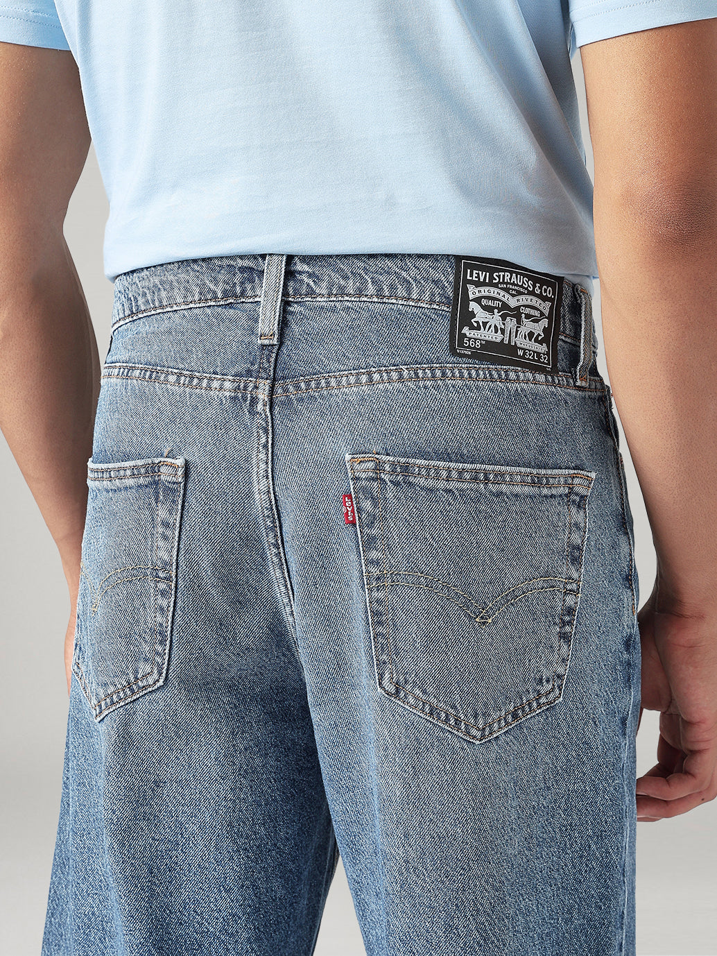 Men's 511 Blue Slim Fit Mid Rise Jeans - Detail View