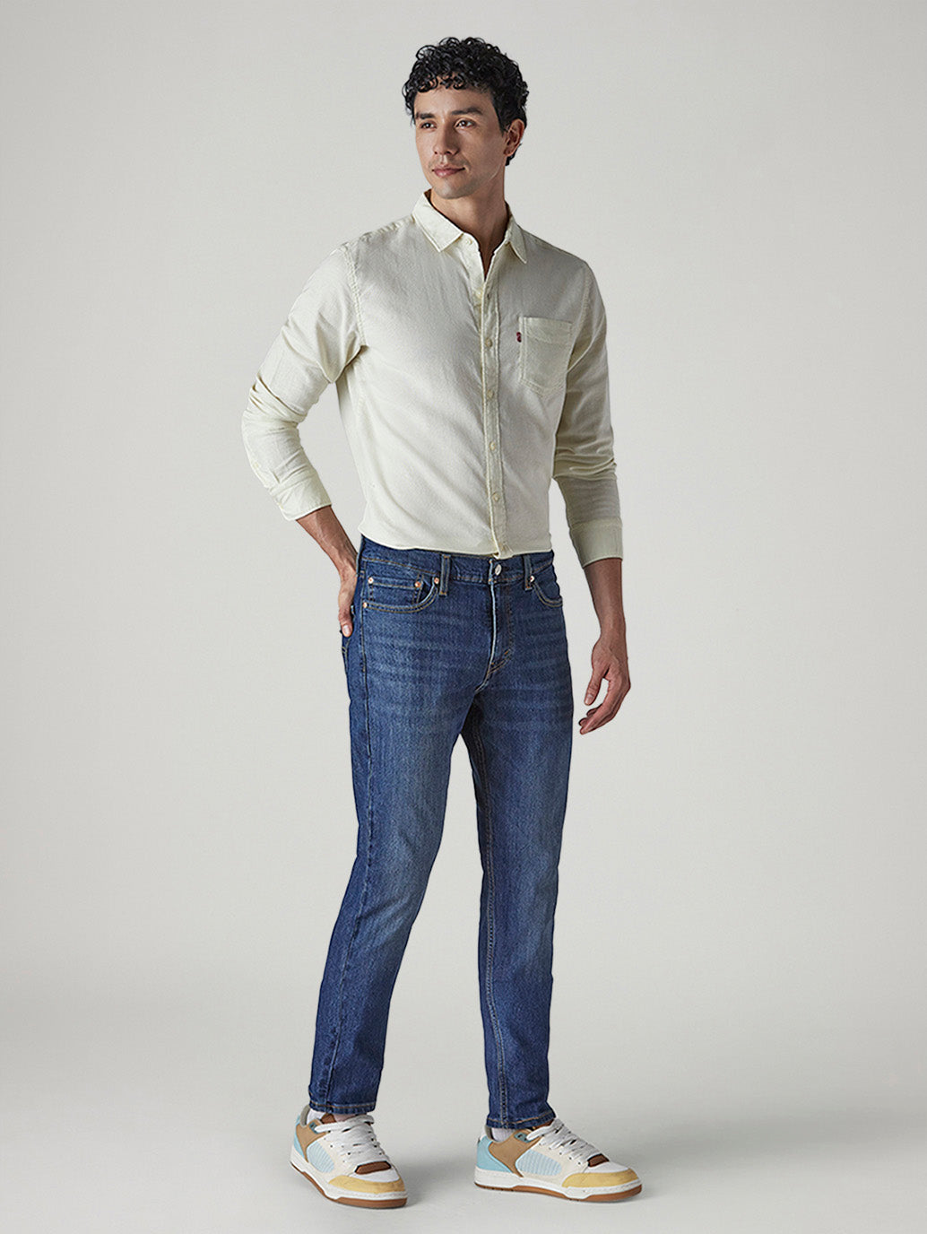 Men's 511 Blue Slim Fit Mid Rise Jeans - Side View