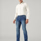 Men's 511 Dark Blue Slim Fit Mid Rise Jeans - Side View