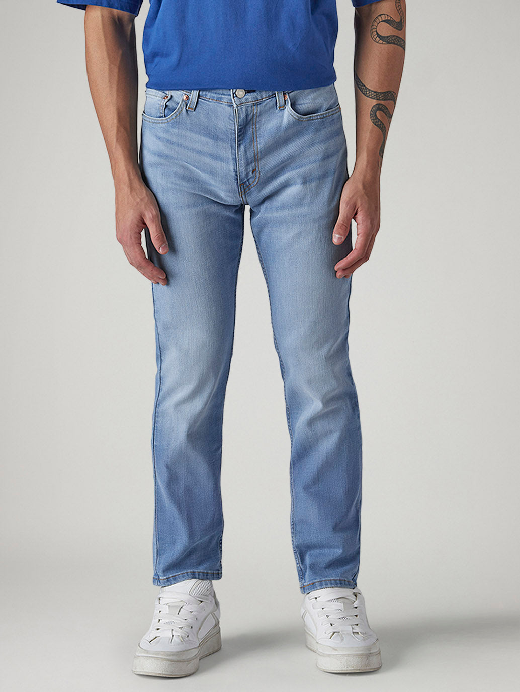 Men's 511 Light Blue Slim Fit Mid Rise Jeans - Front View