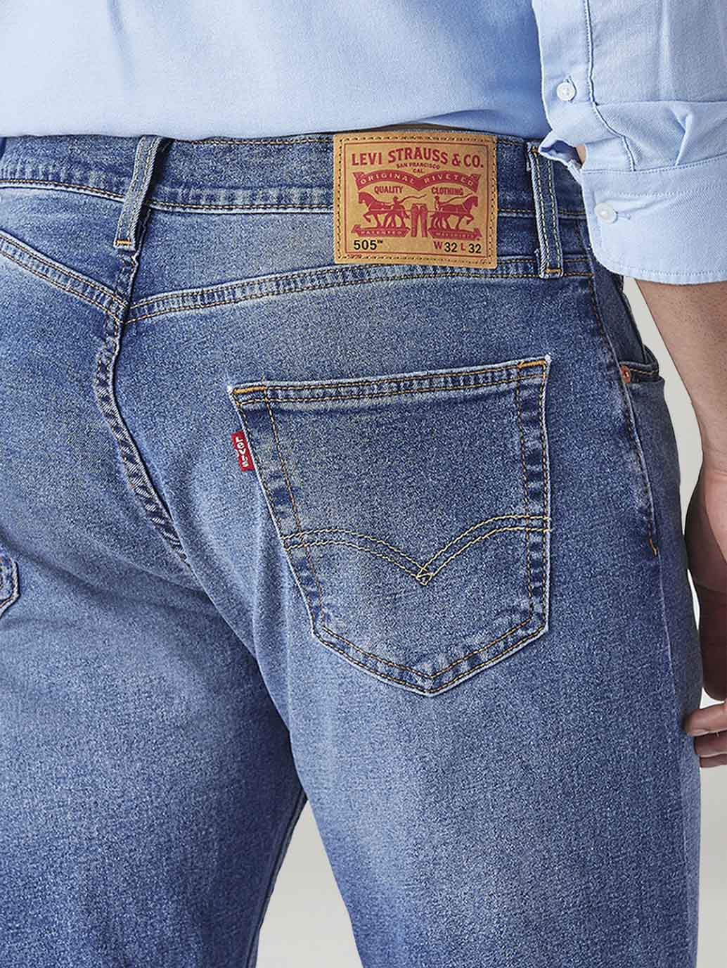 Men's 511 Blue Slim Fit Mid Rise Jeans - Detail View