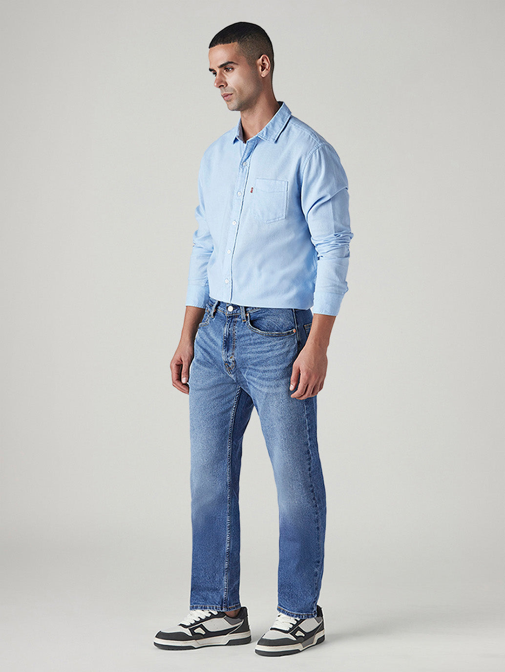 Men's 511 Blue Slim Fit Mid Rise Jeans - Side View