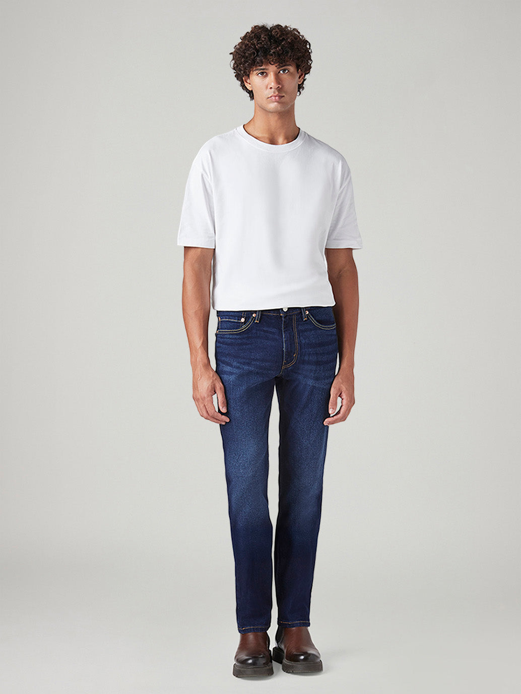Men's 511 Dark Blue Slim Fit Mid Rise Jeans - Front View