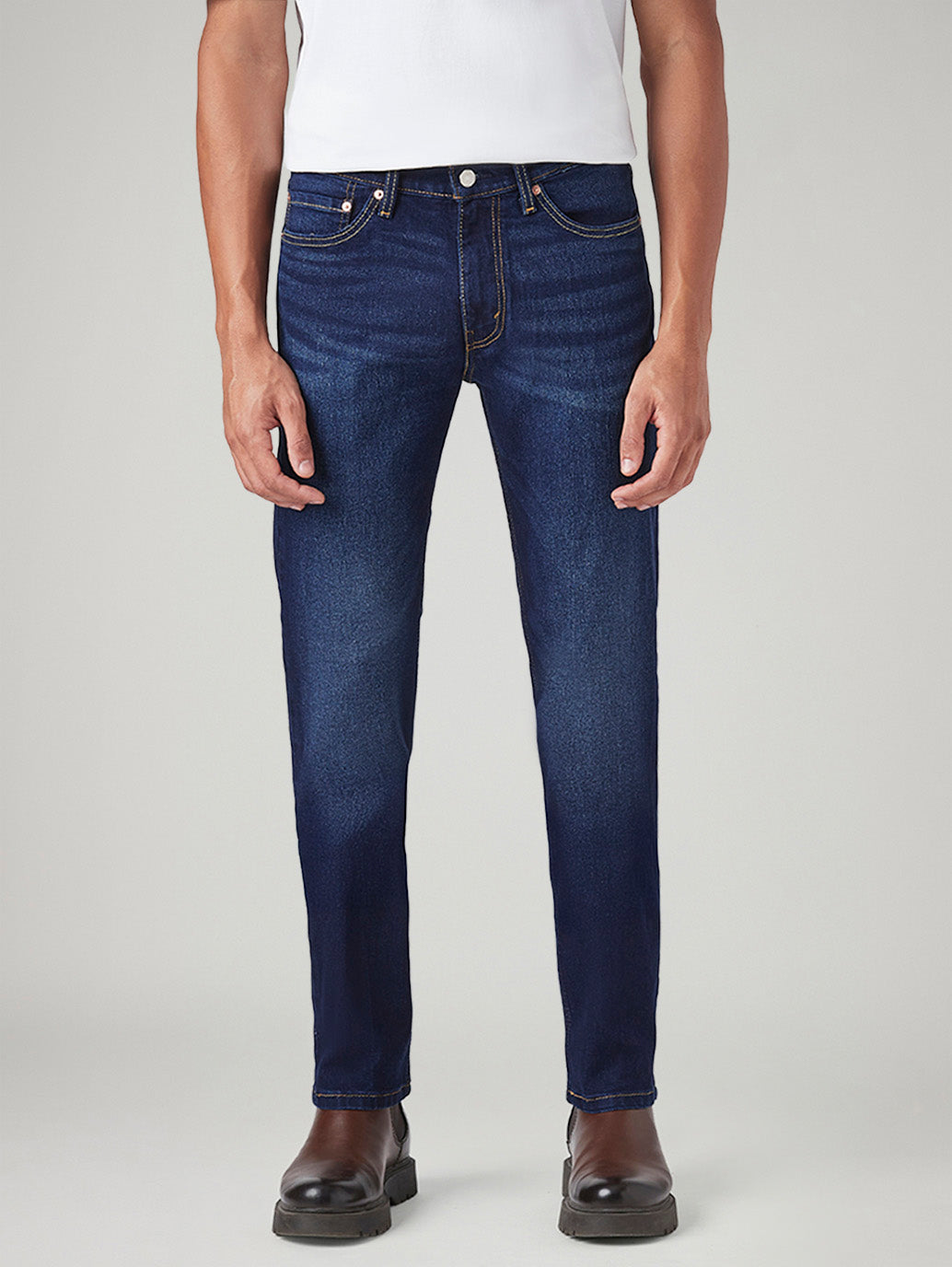 Men's 511 Dark Blue Slim Fit Mid Rise Jeans - Front View