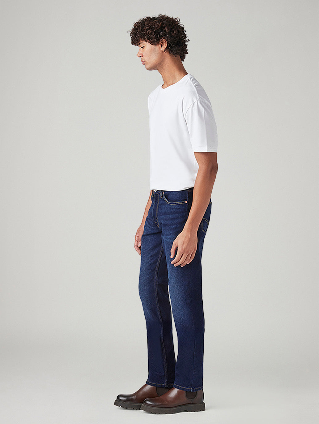 Men's 511 Dark Indigo Slim Fit Mid Rise Jeans - Side View