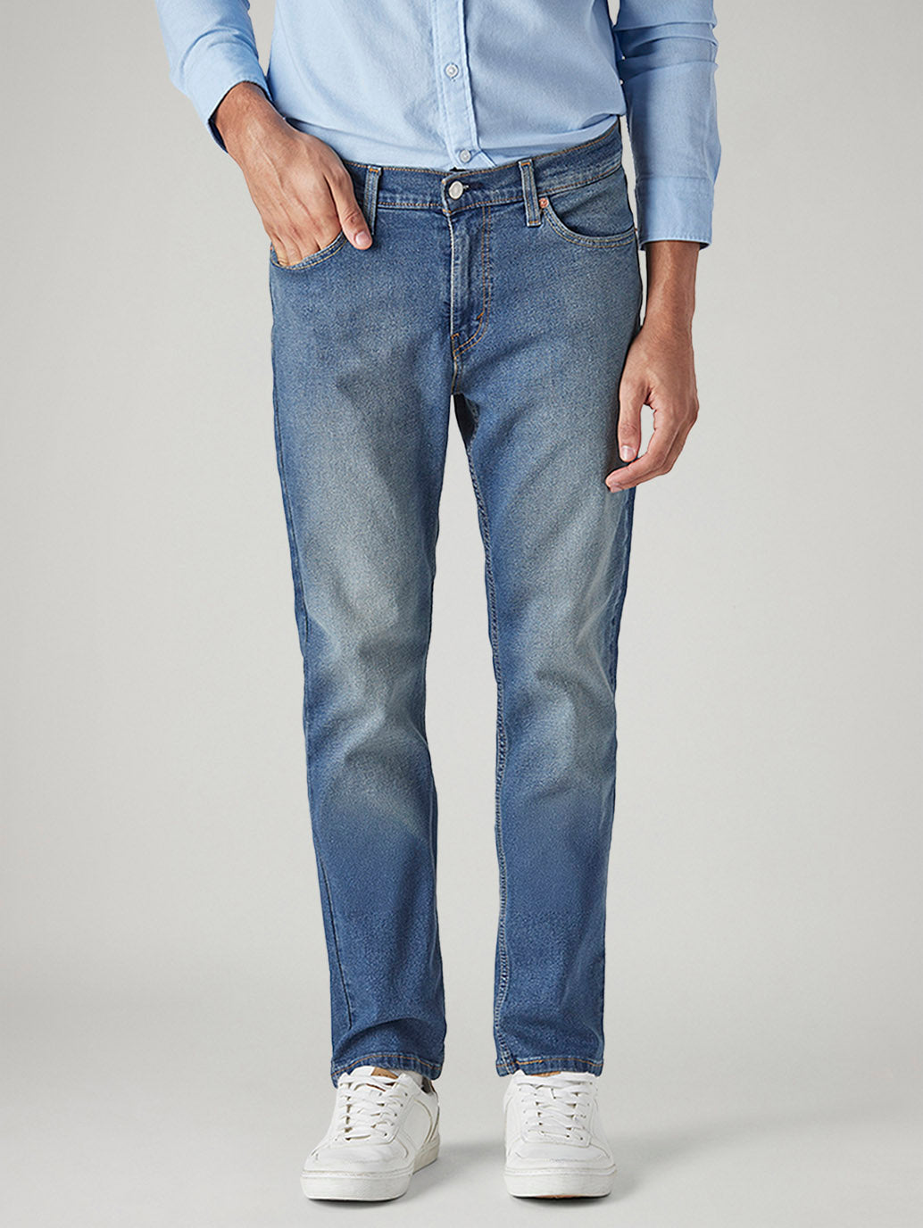 Men's 511 Blue Slim Fit Mid Rise Jeans - Front View