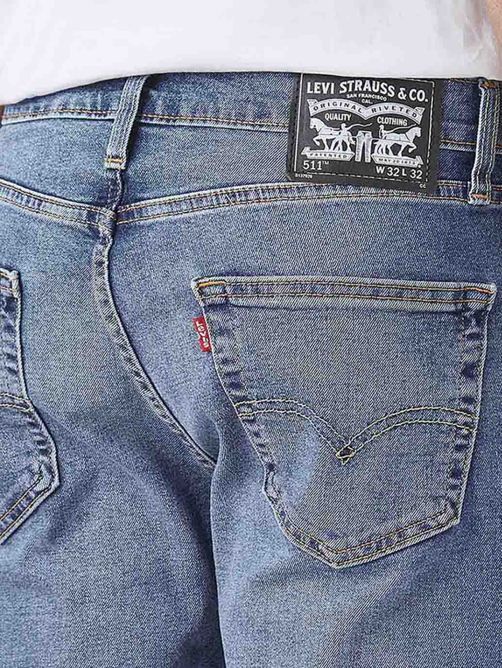 Men's 511 Med Indigo Slim Fit Mid Rise Jeans - Detail View