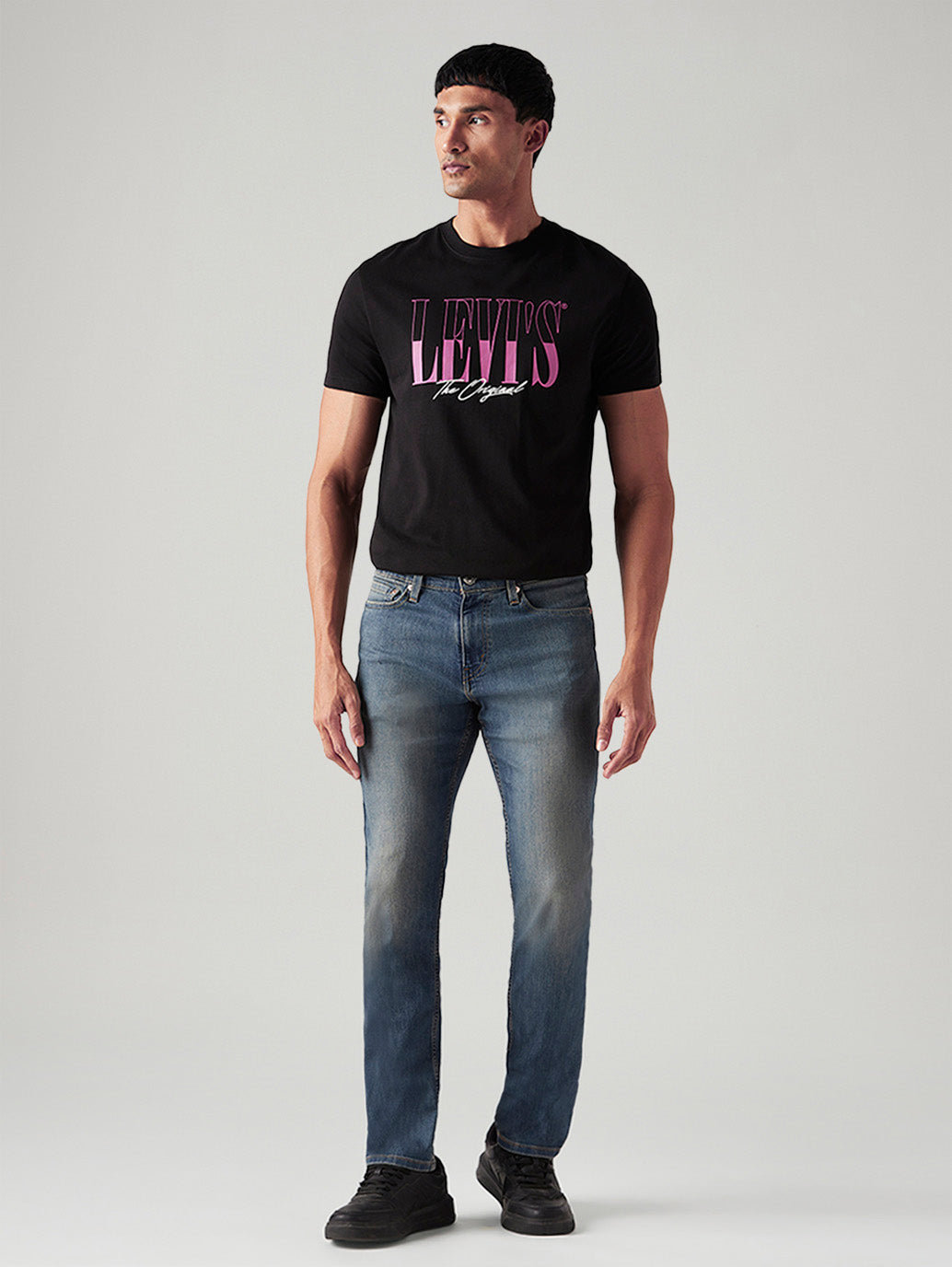 Men's 511 Med Indigo Slim Fit Mid Rise Tinted Jeans - Front View