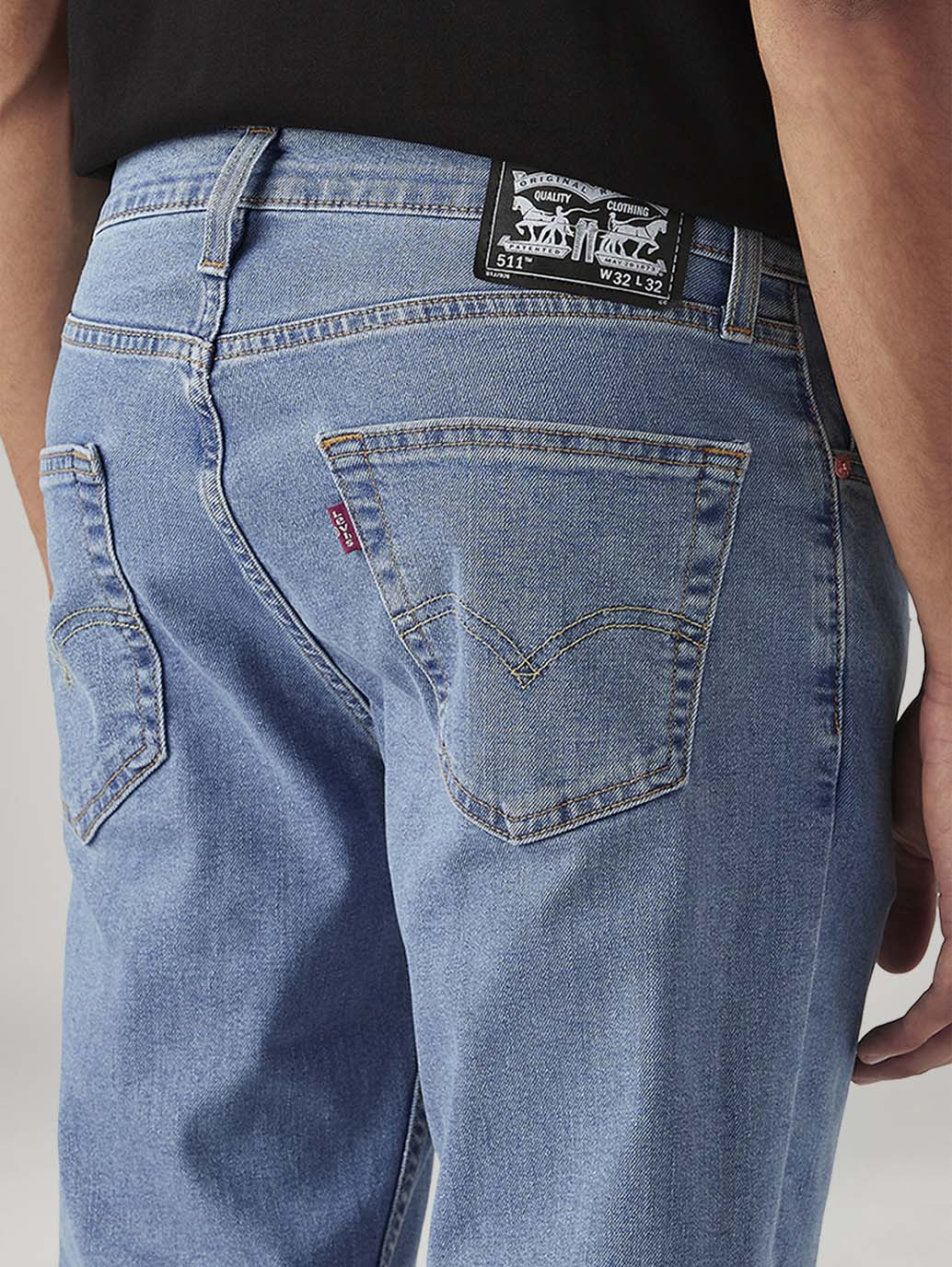 Men's 511 Light Indigo Slim Fit Mid Rise Jeans - Detail View