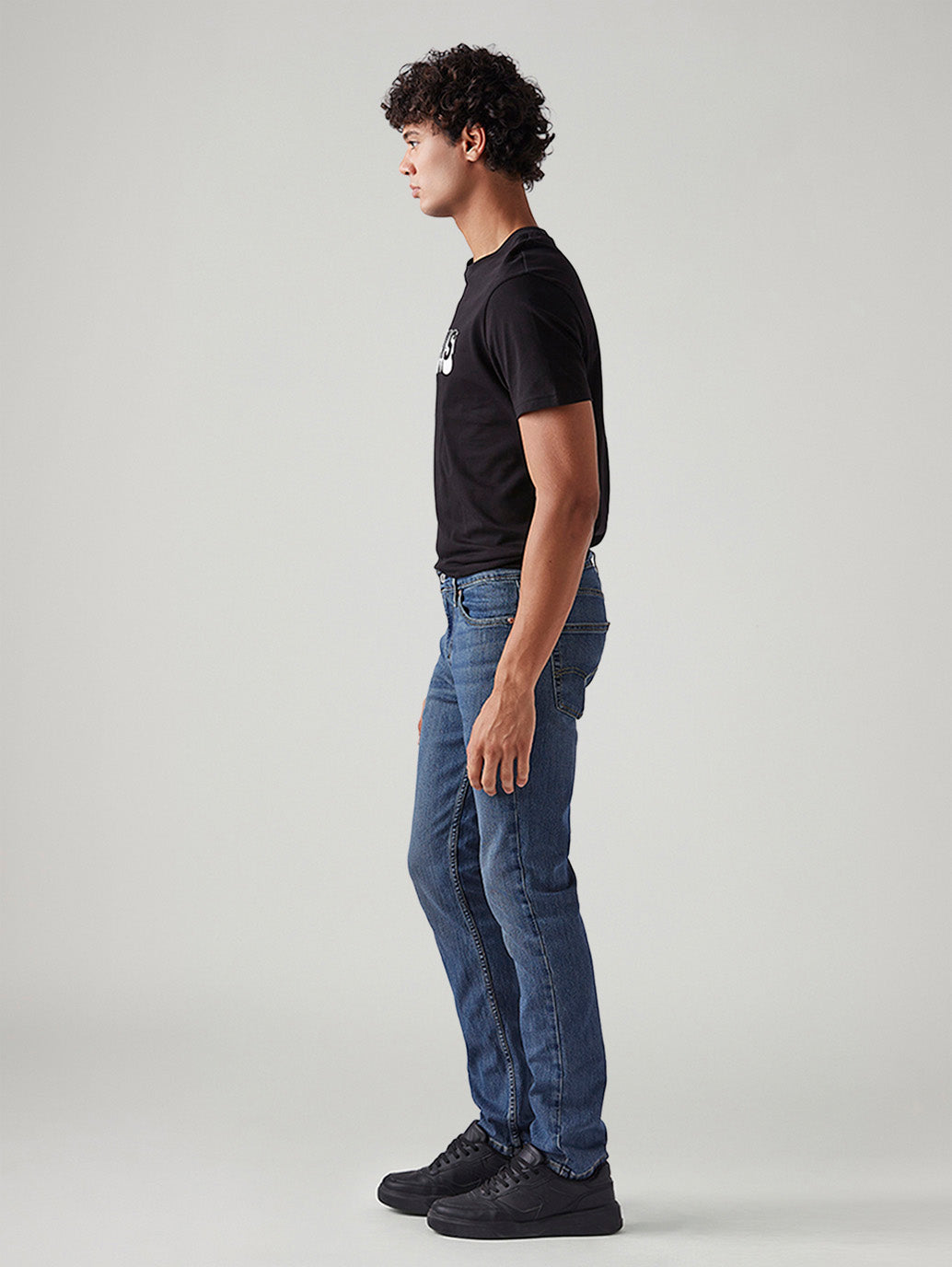 Men's 511 Blue Slim Fit Mid Rise Jeans - Side View