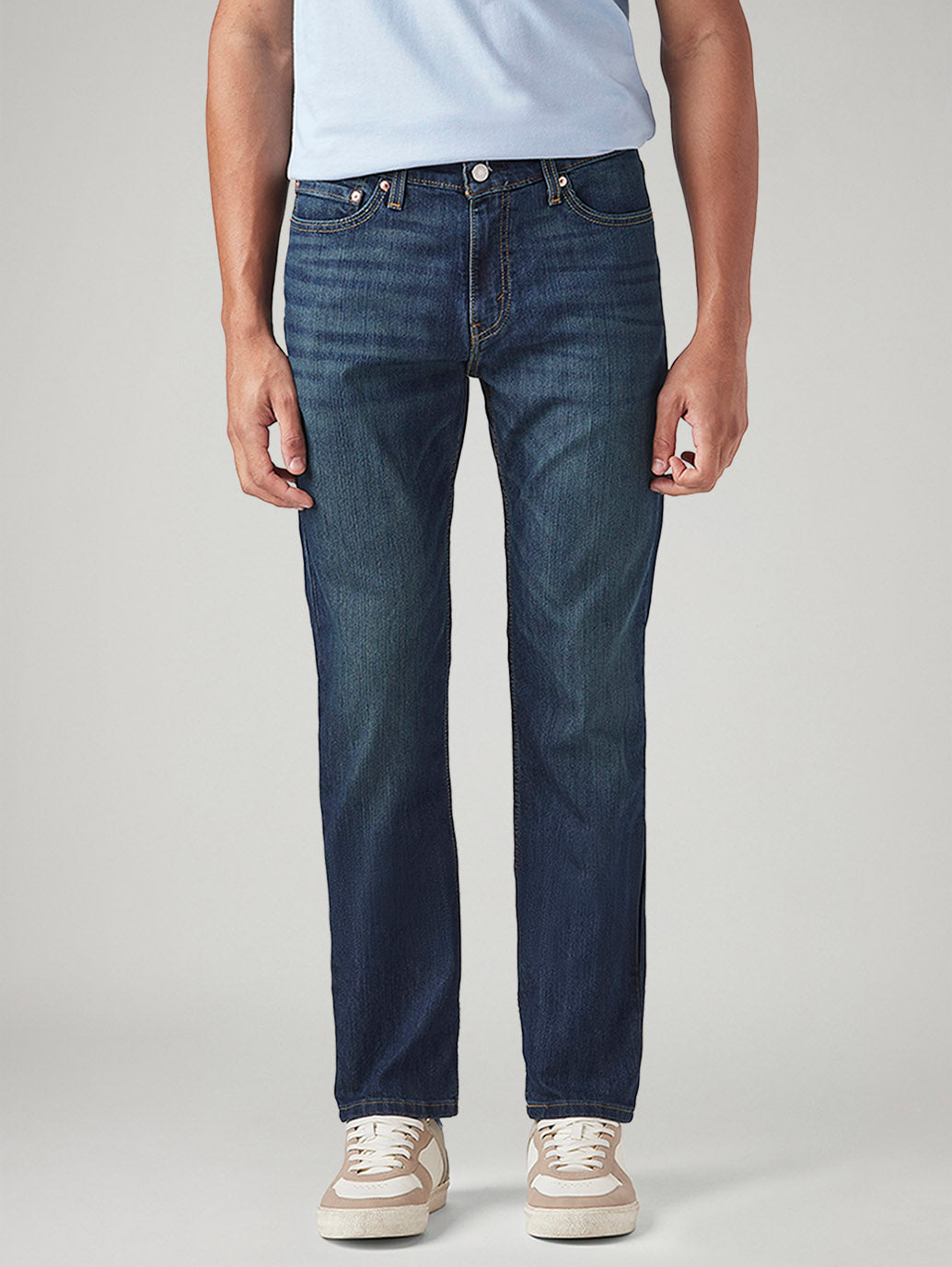 Men's 511 Dark Blue Slim Fit Mid Rise Jeans - Front View