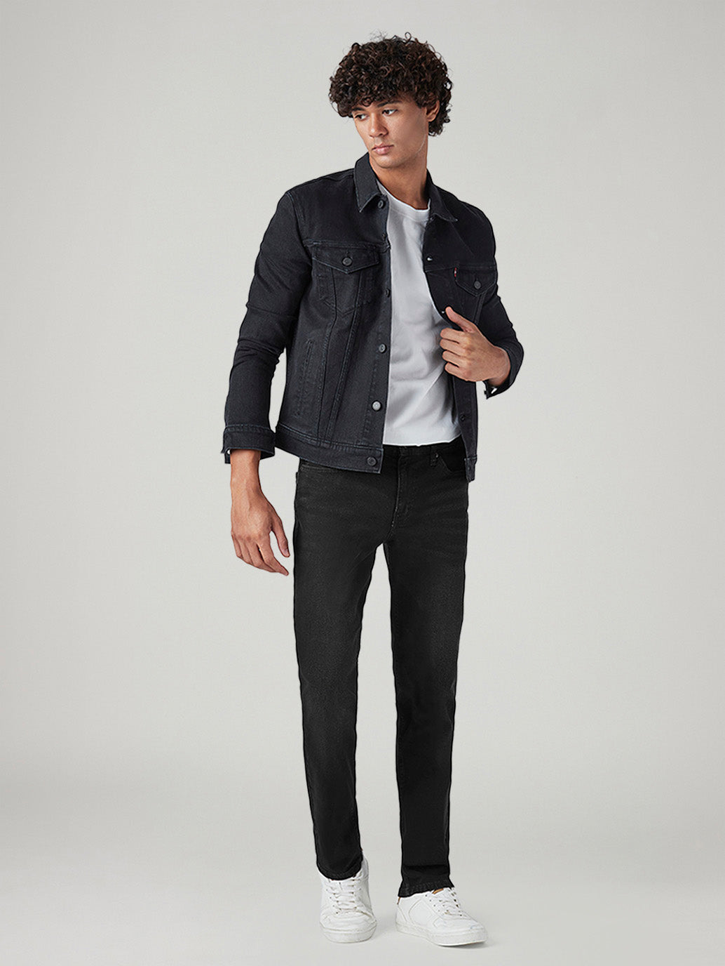 Men's 511 Black Slim Fit Mid Rise Jeans - Styleshot View