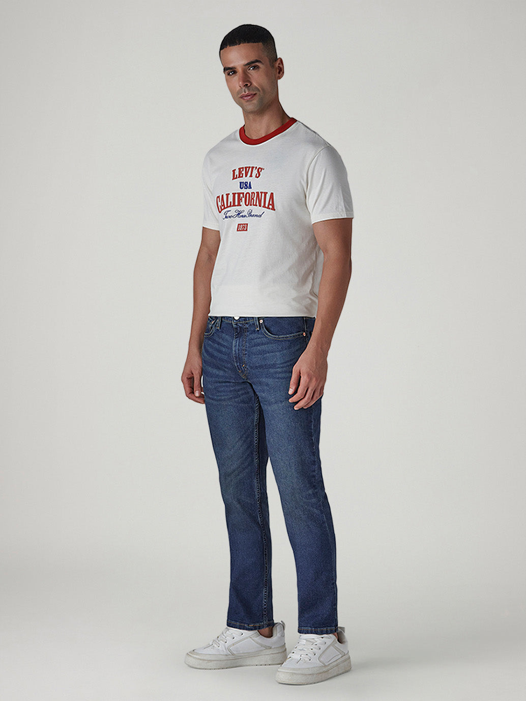 Men's 511 Dark Indigo Slim Fit Mid Rise Jeans - Side View