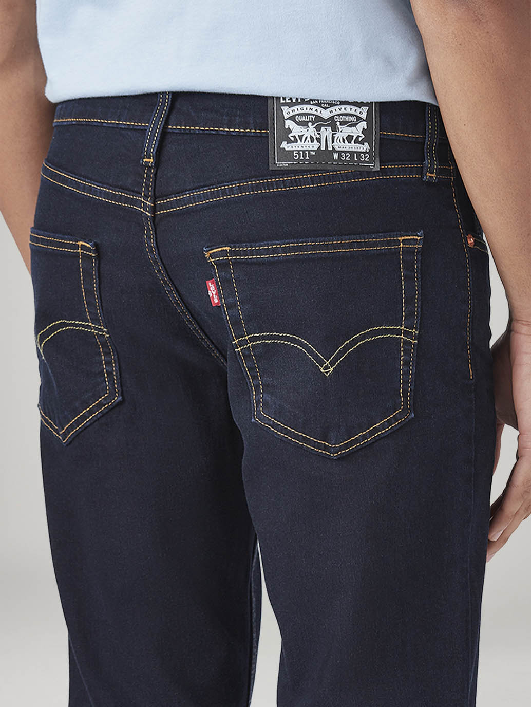 Men's 511 Dark Blue Slim Fit Mid Rise Jeans - 20 View