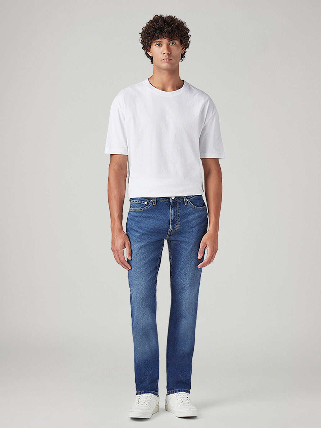 Men's 511 Blue Slim Fit Mid Rise Tinted Jeans - Front View