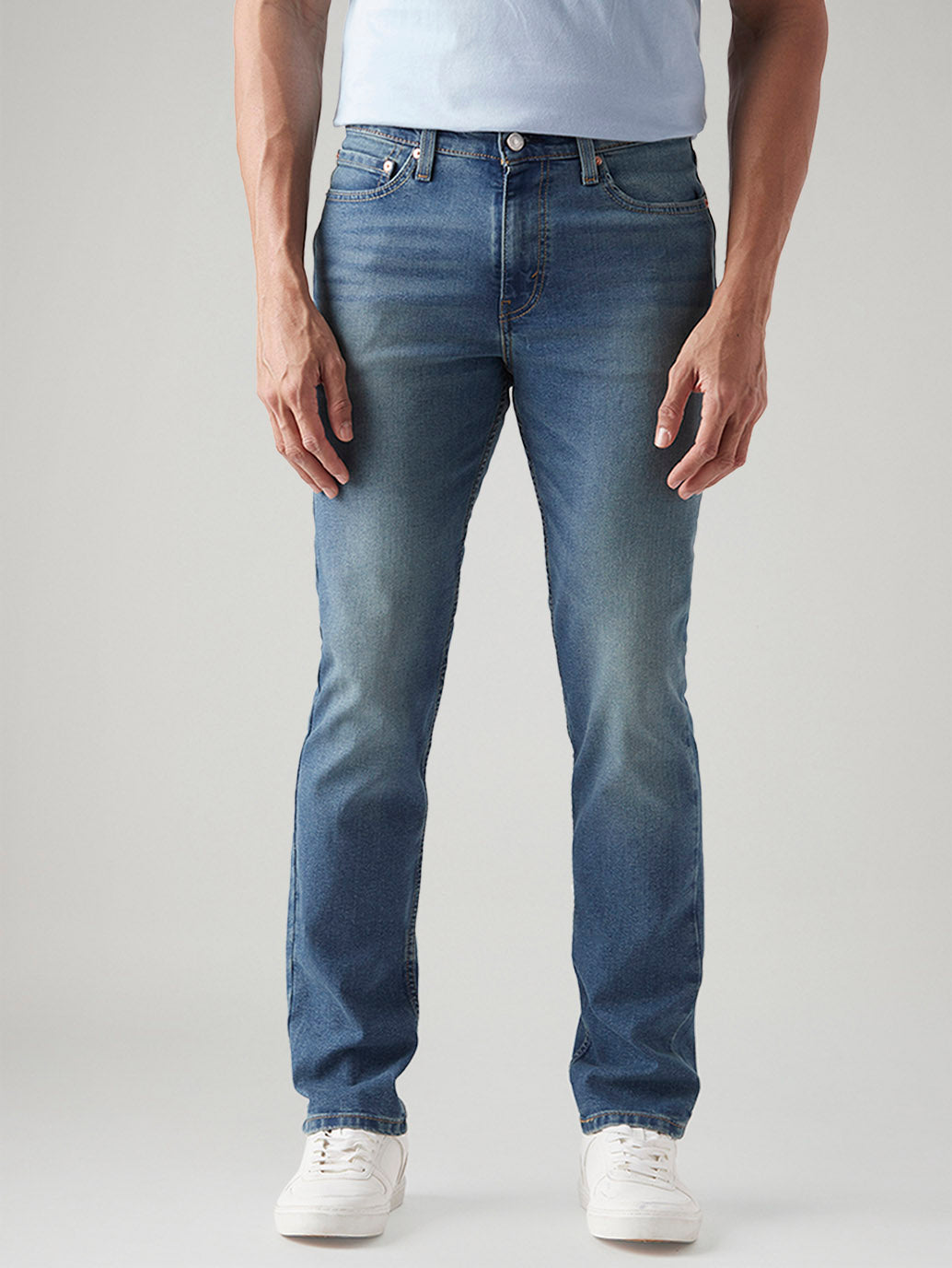Men's 511 Blue Slim Fit Mid Rise Jeans - Front View