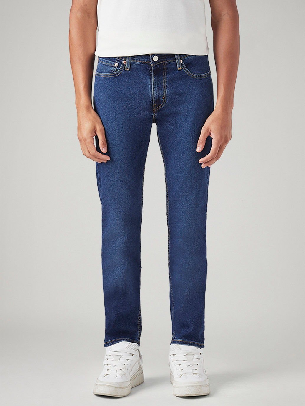 Men's 511 Blue Slim Fit Mid Rise Jeans - Front View