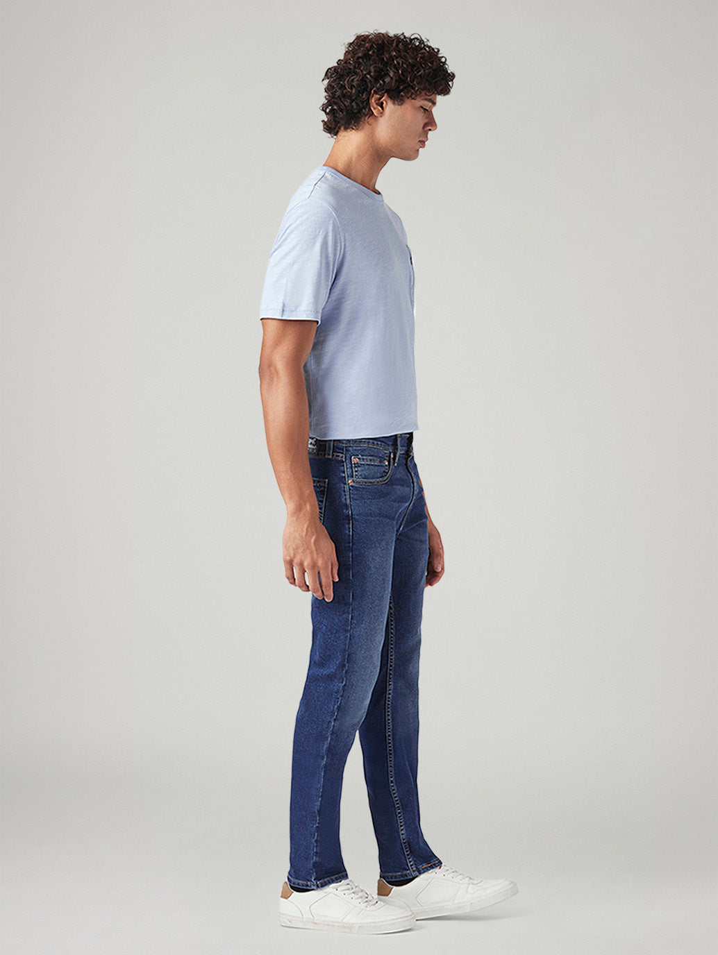 Men's 511 Blue Slim Fit Mid Rise Jeans - Side View