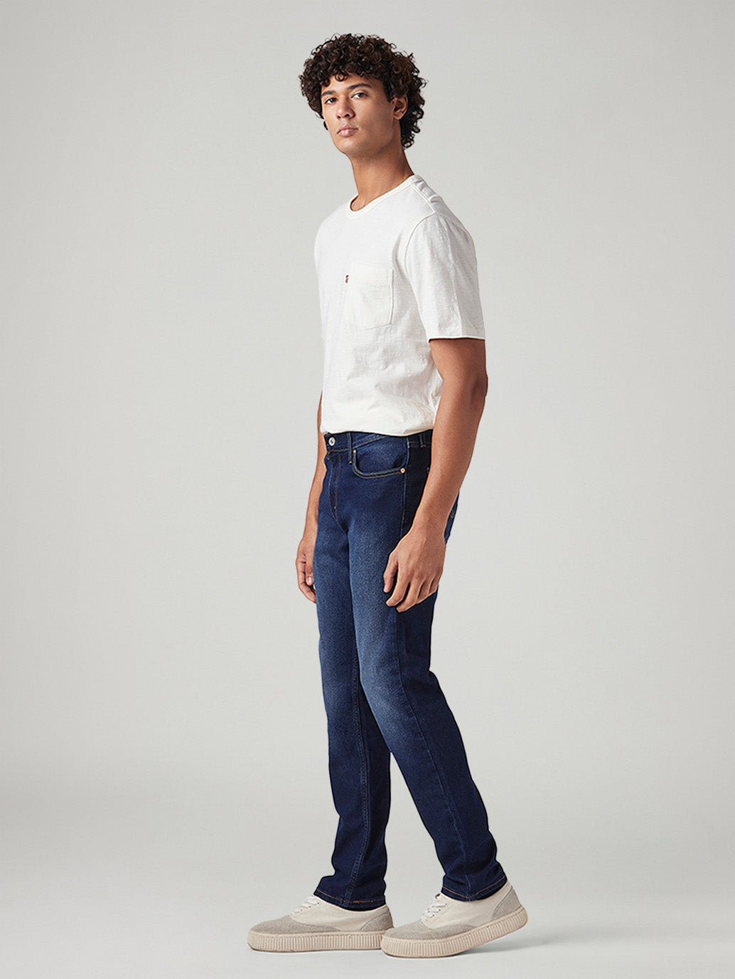 Men's 511 Dark Blue Slim Fit Mid Rise Jeans - Side View