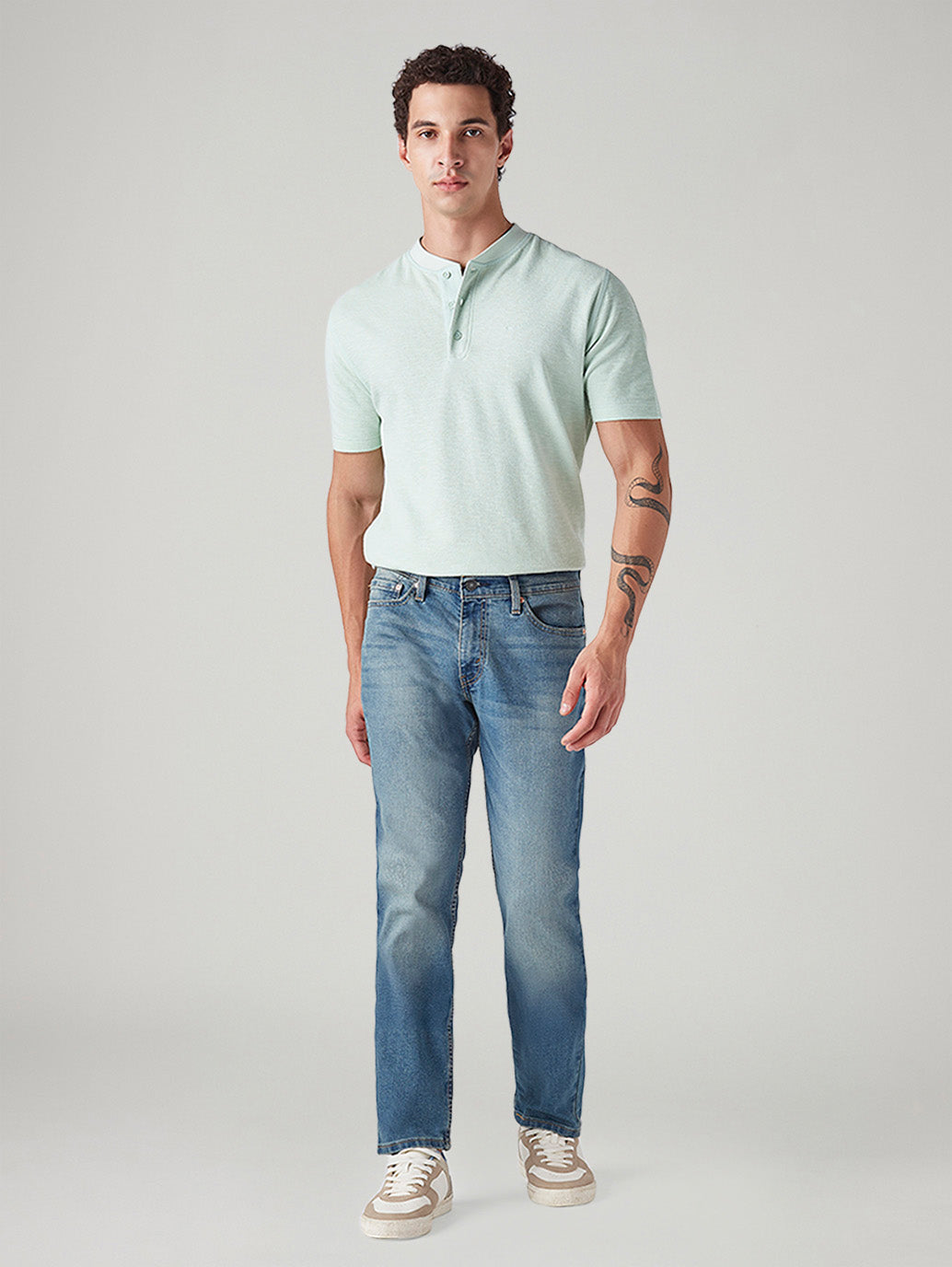 Men's 511 Blue Slim Fit Mid Rise Jeans - Front View