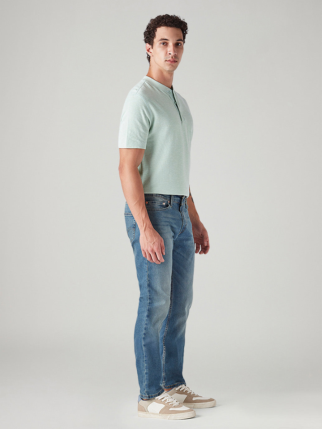 Men's 511 Blue Slim Fit Mid Rise Jeans - Side View