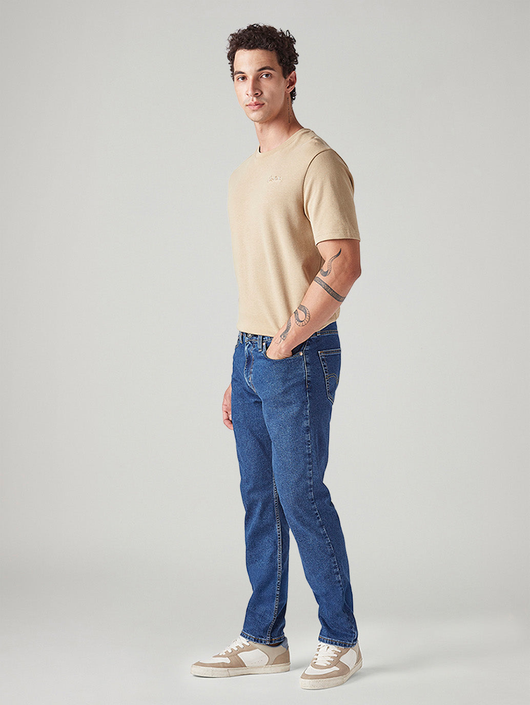 Men's 511 Blue Slim Fit Mid Rise Jeans - Side View