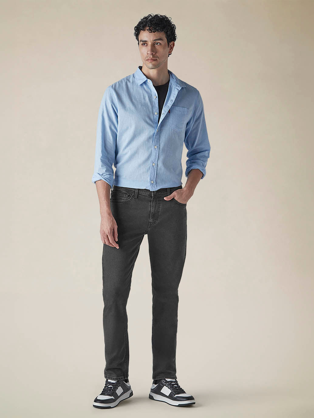 Men's 511 Charcoal Grey Slim Fit Mid Rise Jeans - 62fe8f84-609b-458a-a39f-14d6dc01dbf2 View