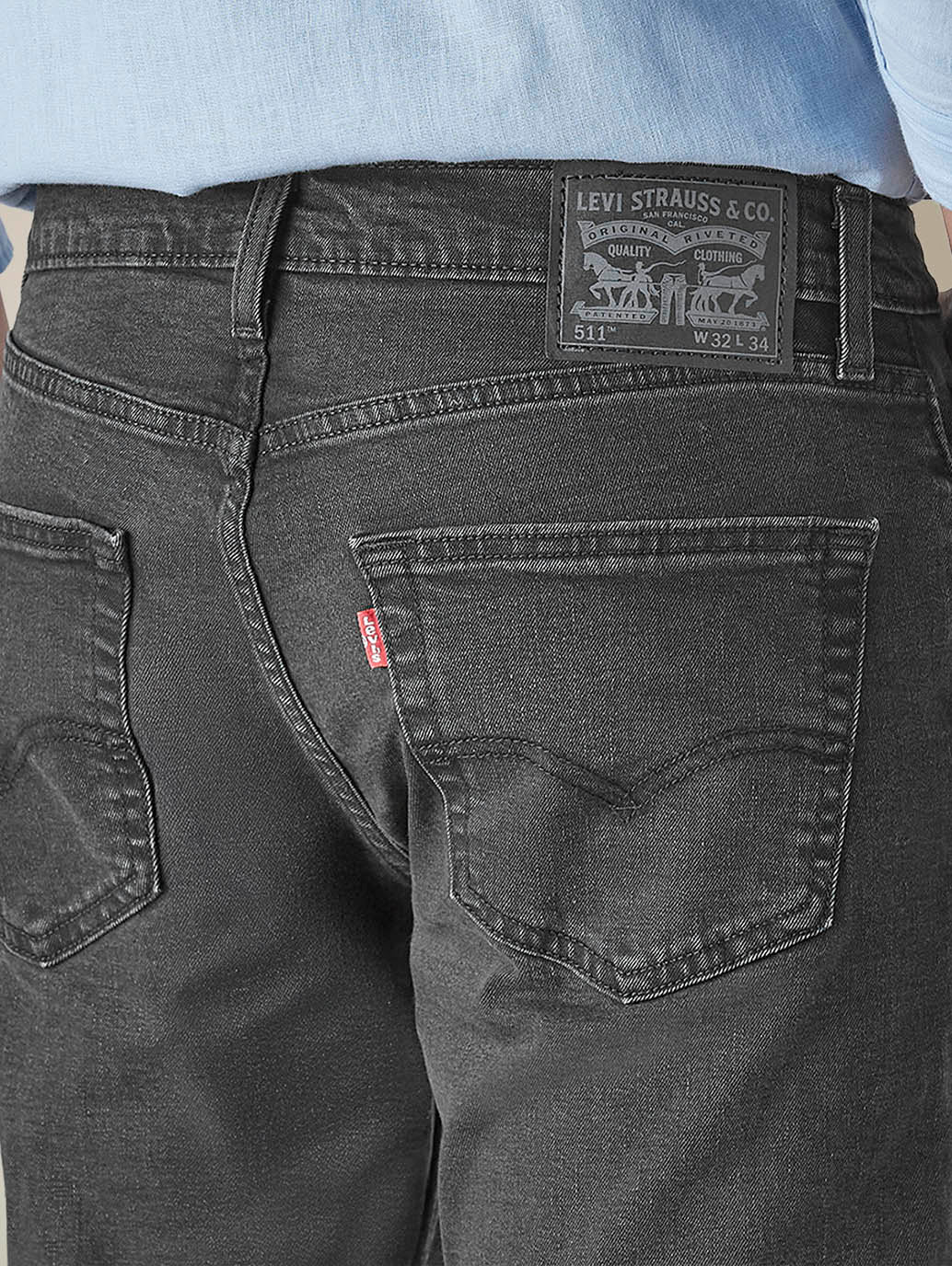 Men's 511 Charcoal Grey Slim Fit Mid Rise Jeans - dfffe1bc-0fa0-426a-9ca9-1b8e8cc6aa44 View
