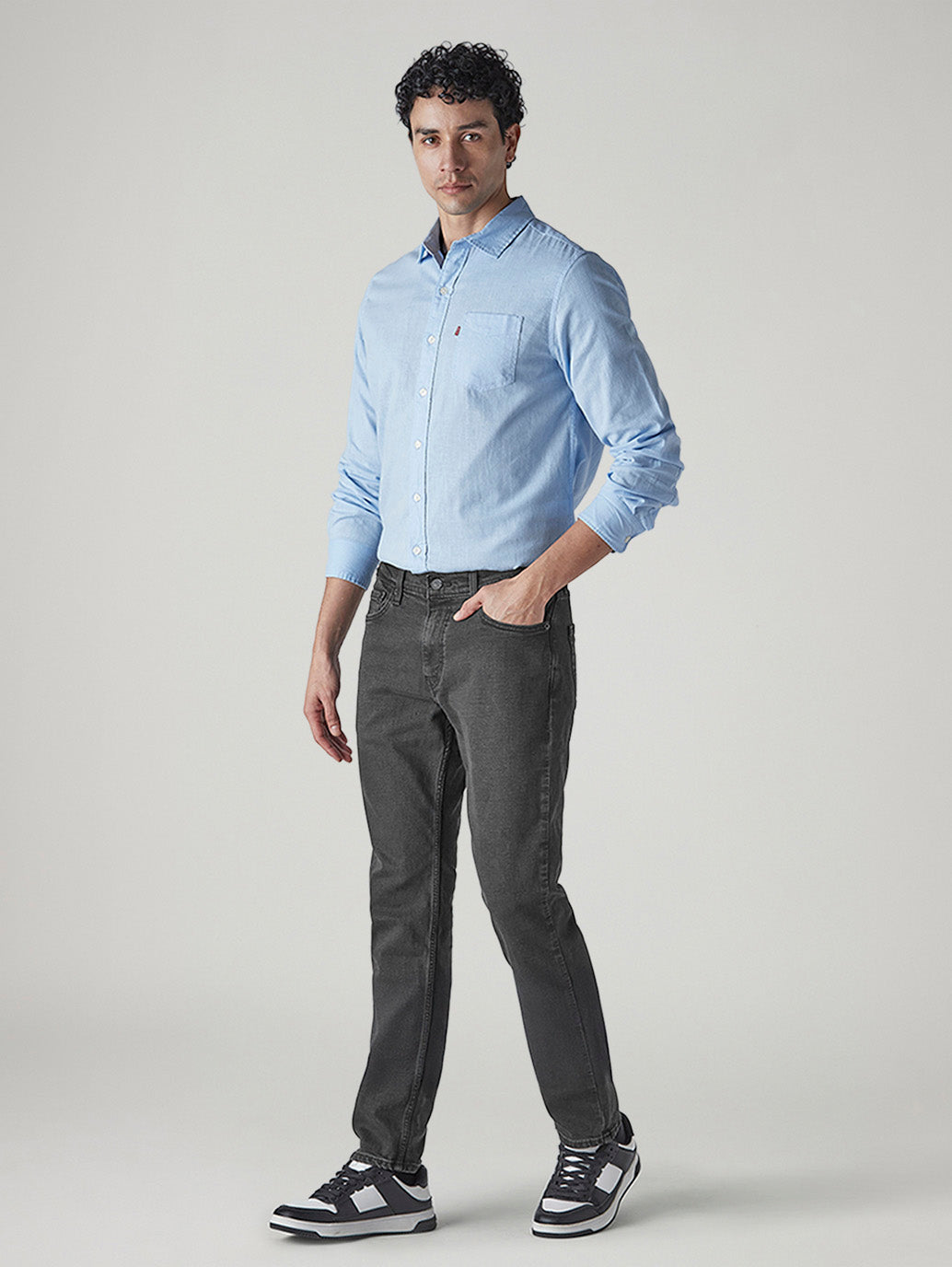 Men's 511 Charcoal Grey Slim Fit Mid Rise Jeans - Side View