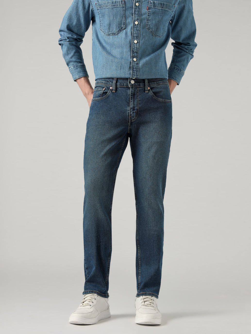 Men's 511 Dark Blue Slim Fit Mid Rise Jeans - Front View