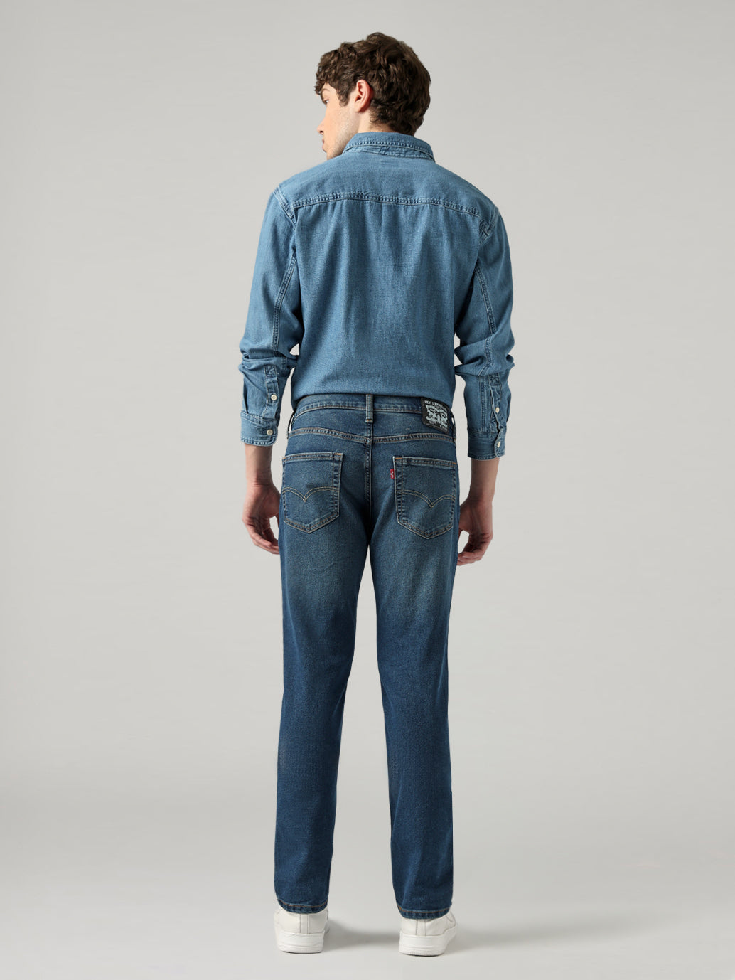 Men's 511 Dark Blue Slim Fit Mid Rise Jeans - Back View
