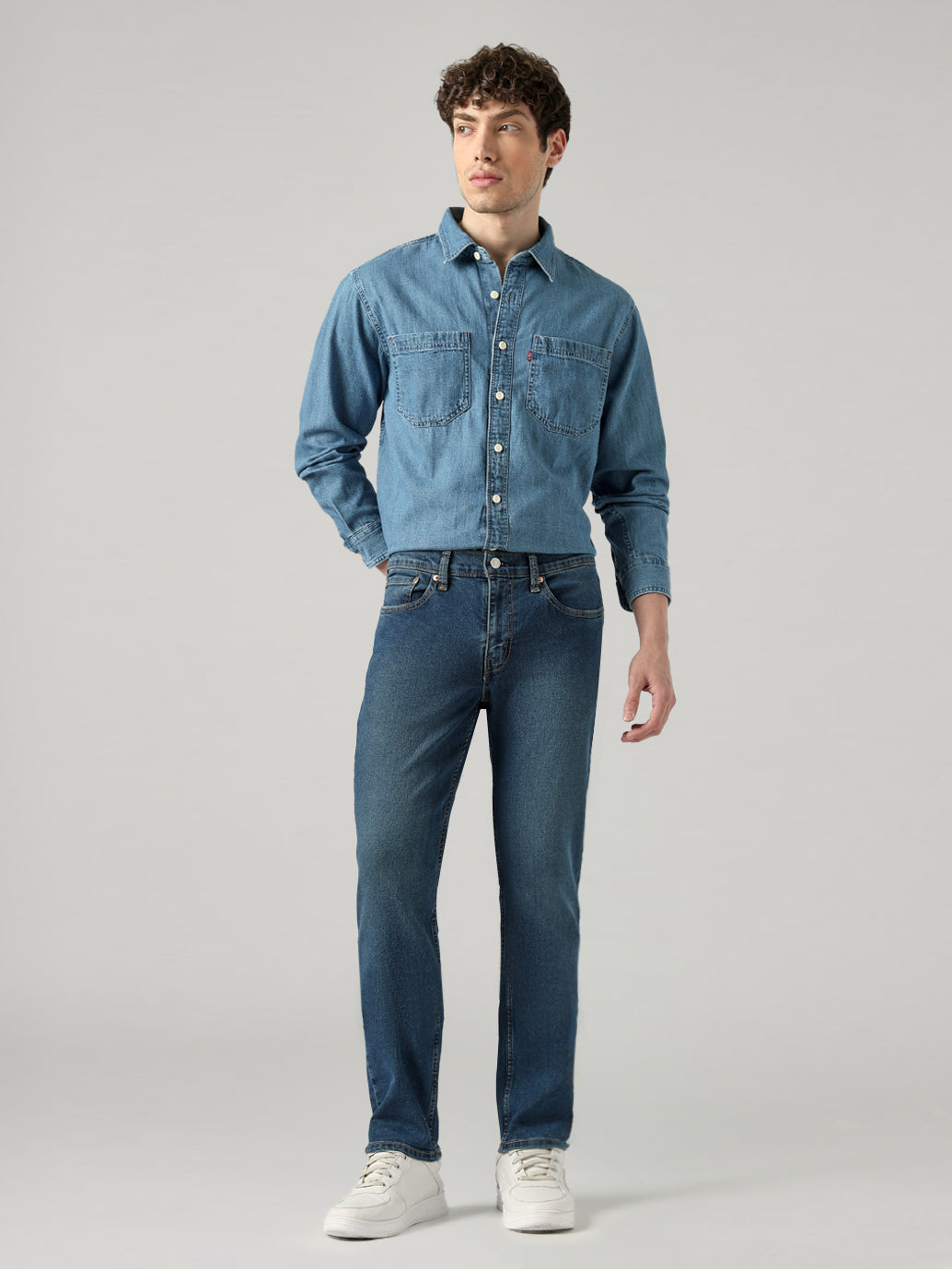 Men's 511 Dark Blue Slim Fit Mid Rise Jeans - Front View