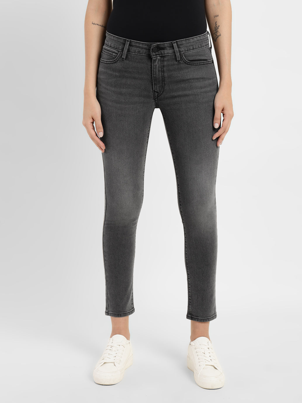 Women's 710 Black Skinny Fit Mid Rise Jeans