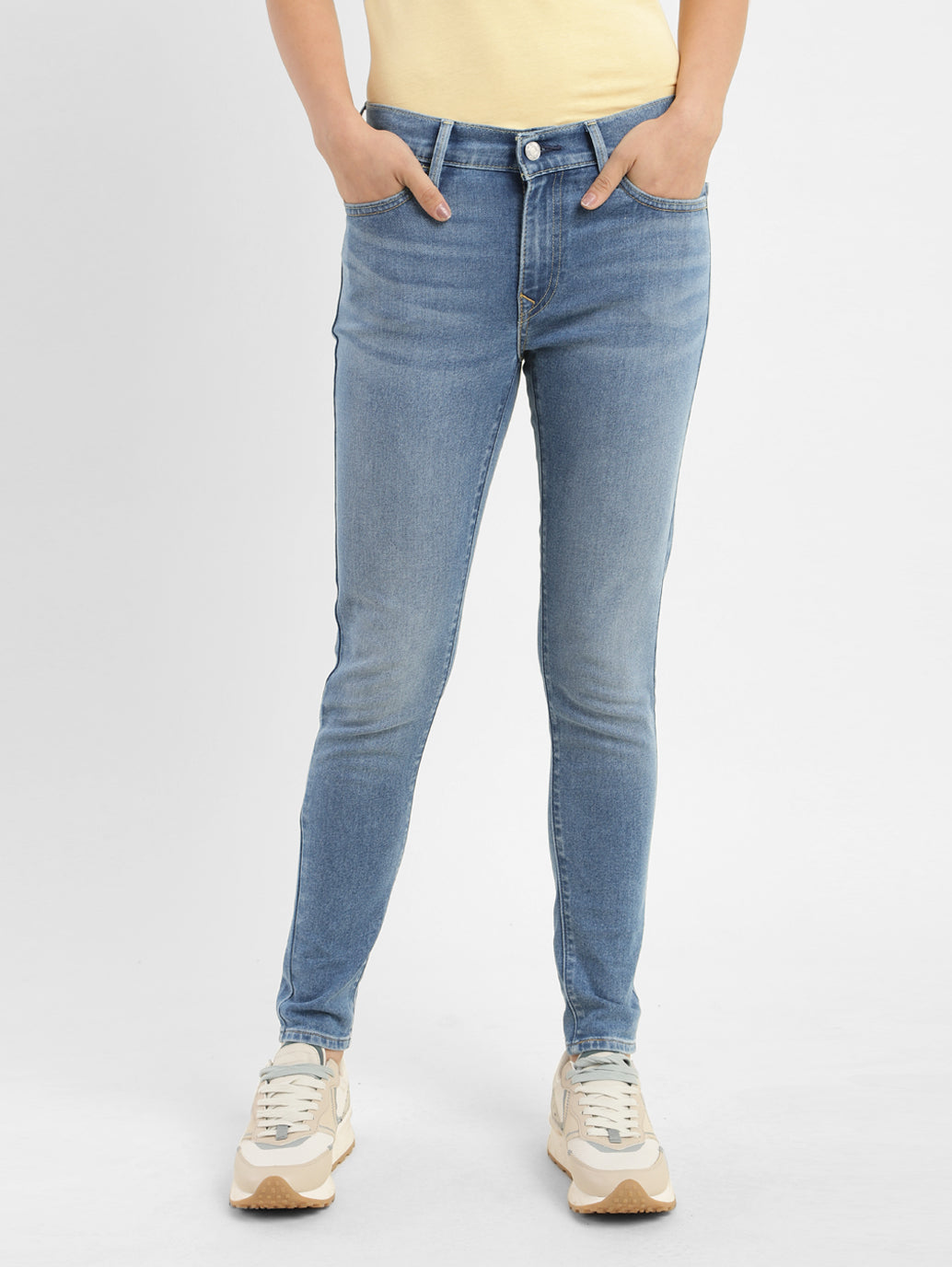 Women's 710 Blue Skinny Fit Mid Rise Jeans